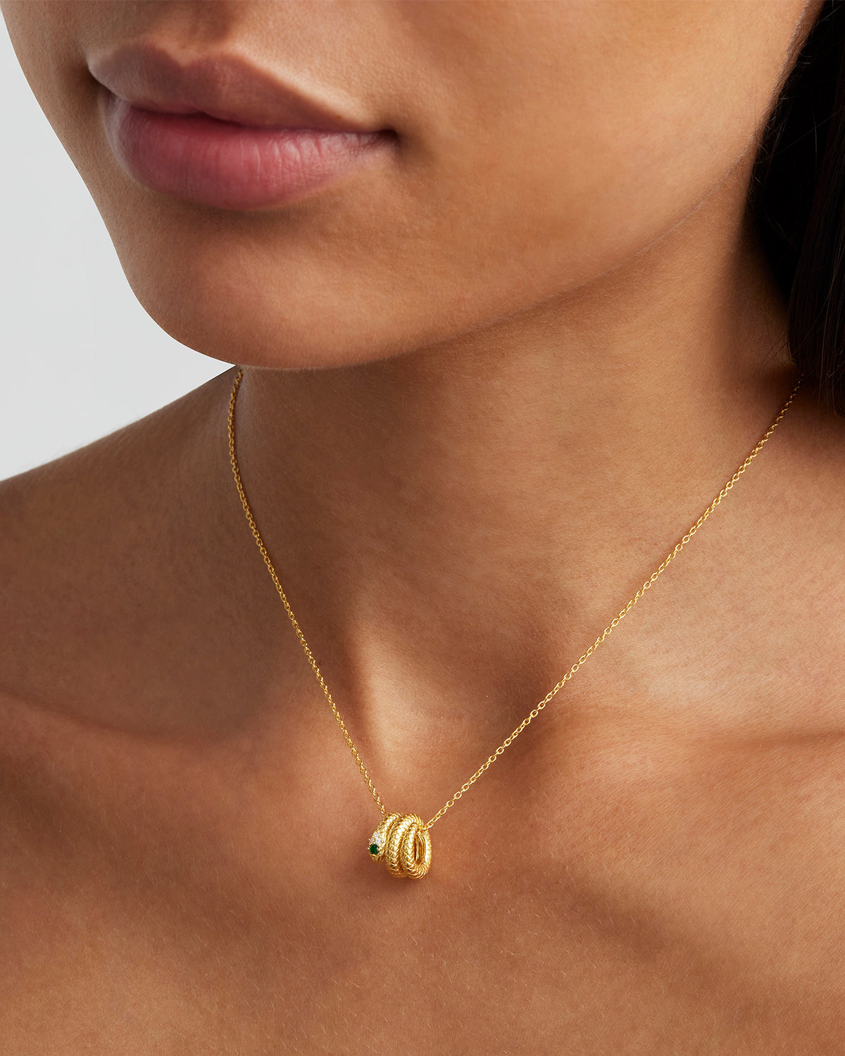 18K Gold Vermeil Snake Petal Charm Necklace - Dainty Gold Snake Jewelry for Women - Perfect for Valentine's Day Gifts & Everyday Layering