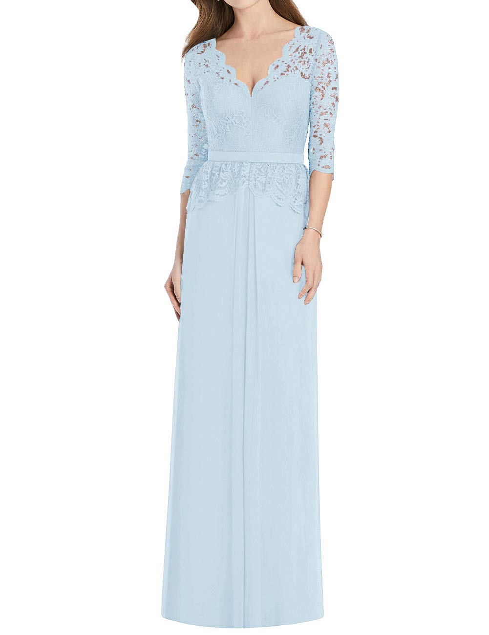 Elegant Long Mother of the Bride Dresses - Chiffon Lace Formal Evening Gowns with Sleeves - Perfect for Weddings, Parties & Special Occasions