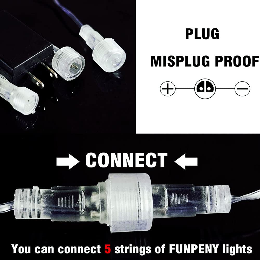 288 LED 8 Tubes String Lights - Meteor Shower Rain Lights & Icicle Snow Falling Lights for Christmas Tree - Outdoor Waterproof Holiday Decoration for Garden, Patio, and Xmas Party Decor