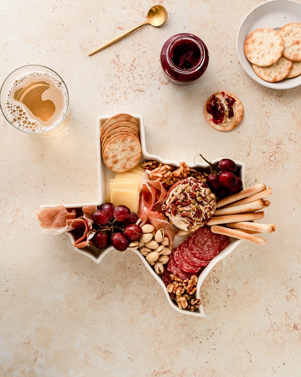 Texas Shaped Porcelain Baking Dish - Oven, Microwave & Dishwasher Safe Serving Platter - Decorative Tray for Texan Themed Parties, BBQ Gatherings & Home Decor