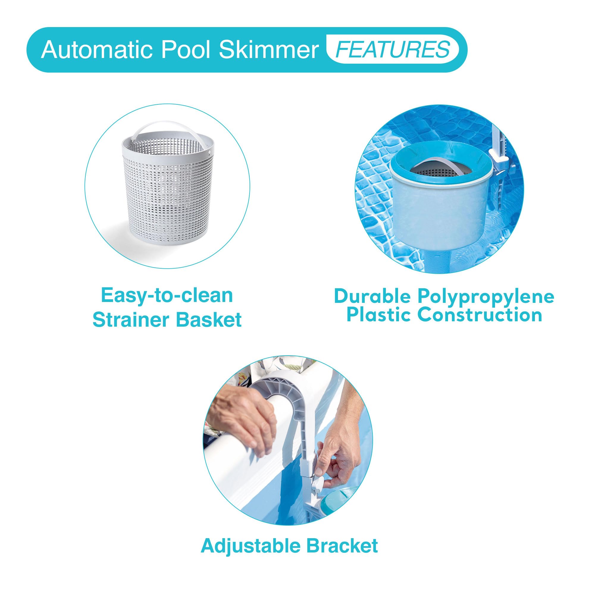 Solar Mat Water Heater - Black | Pool Heating System with Wall-Mounted Automatic Skimmer | Perfect for Inground & Above Ground Pools, Spas & Hot Tubs