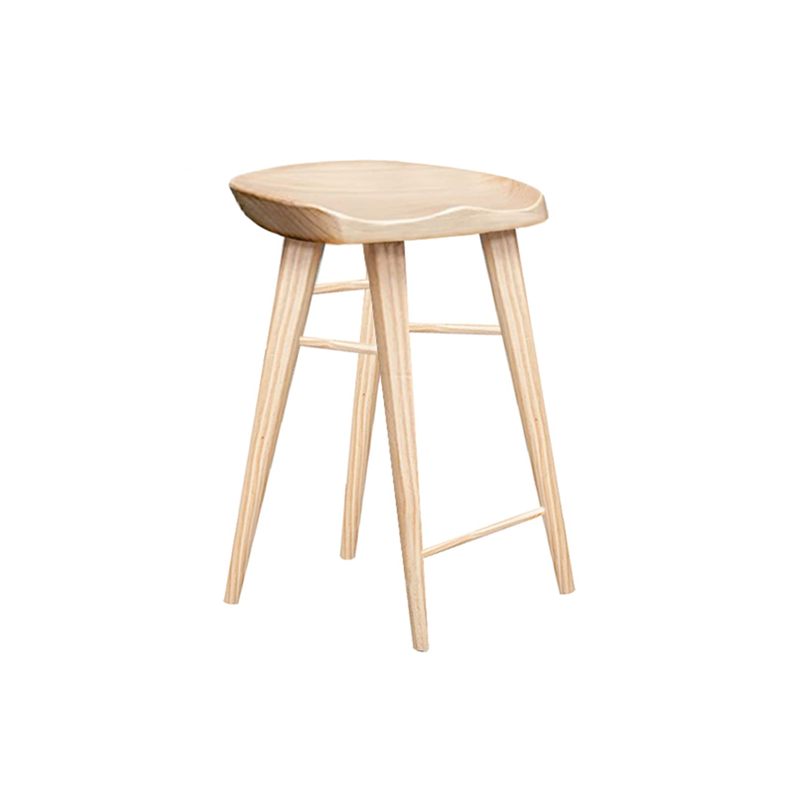 WMQ Rivet Modern Wood Kitchen Counter Barstool - Natural Finish Bar Height Stool for Kitchen Island, Breakfast Nook & Dining Room - Rustic Home Decor