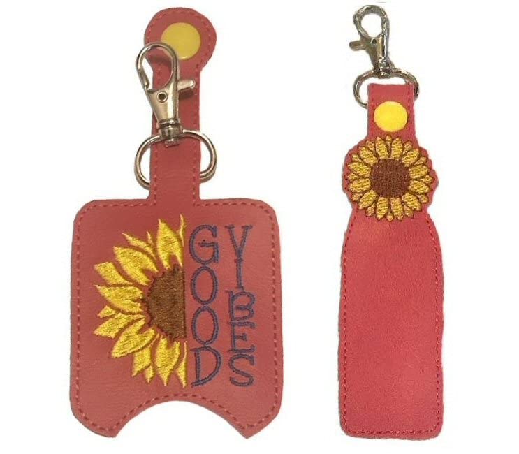 Sunflower Hand Sanitizer Holder & Lip Balm Holder - Cute Floral Sanitizer Clip for Purse, Keychain, Backpack - Perfect for School, Office, Travel, Gym