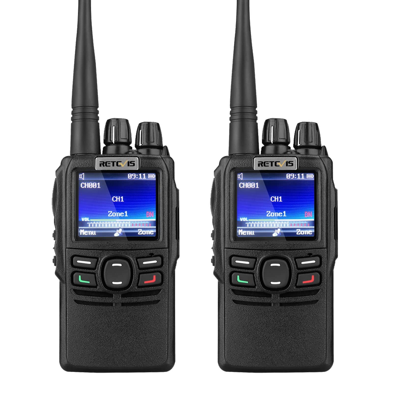 Retevis RB22 DMR Handheld Two-Way Radio - 4000 Channel Digital/Analog Walkie Talkie with IP66 Waterproof, TDMA & SMS - Professional Business Communication (2 Pack) for Construction, Security & Outdoor Adventures