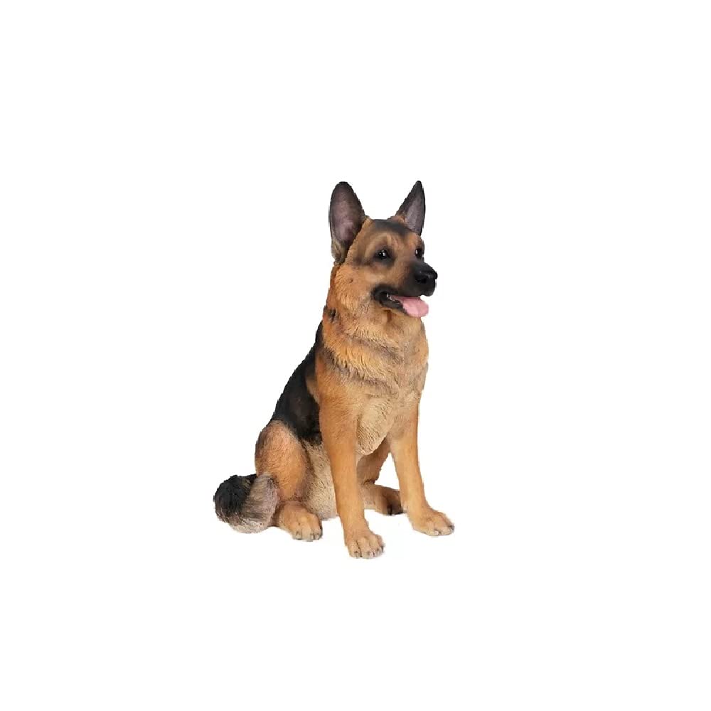 Large German Shepherd Sitting Dog Statue - Handcrafted Home Decor for Living Room, Office & Garden - Hi-Line Gift Ltd