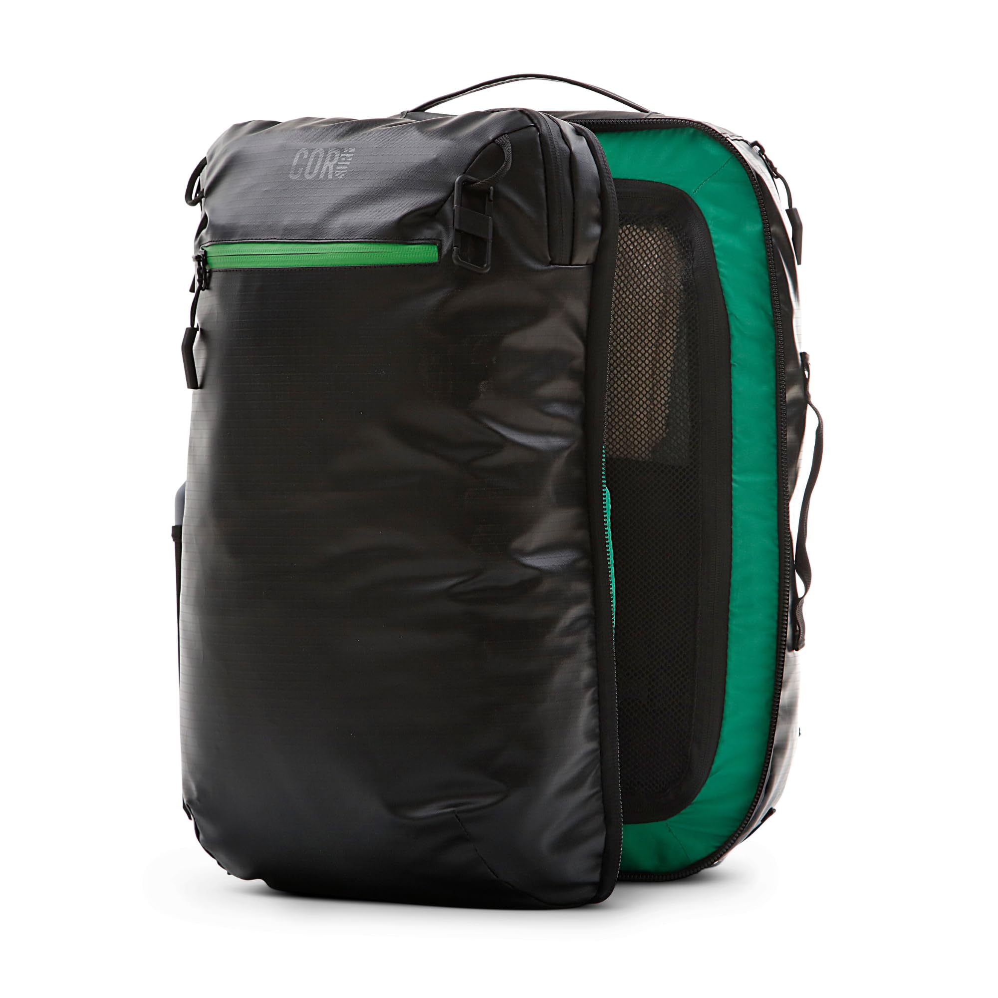 COR Surf Carry On Travel Backpack 28L - Ultralight Airline Approved Personal Item Backpack | Waterproof Matte Black Edition with Free S-Clip | Perfect for Island Hopping, Business Travel & Weekend Getaways