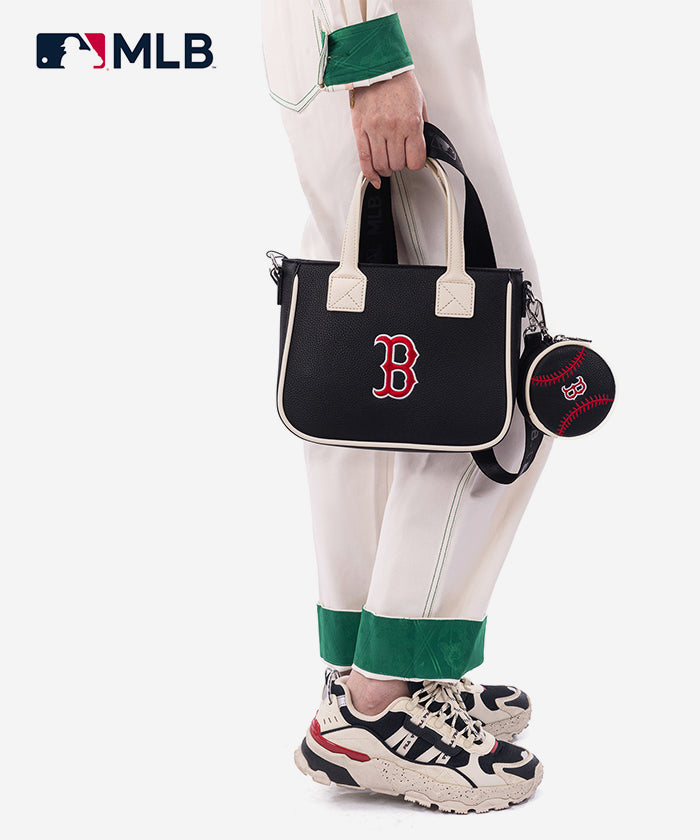 MLB Boston Red Sox Team Tote Bag with Baseball Coin Pouch - Stylish Sports Fan Accessory for Games, Travel & Everyday Use