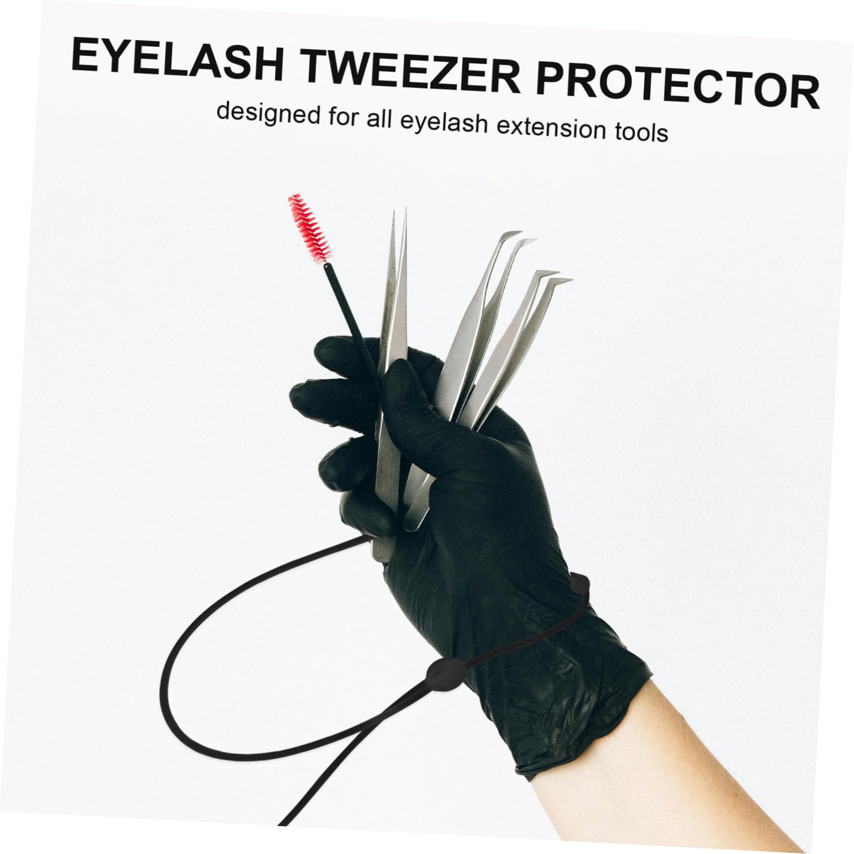 Professional Curved Eyelash Extension Tweezers Set with Silicone Wristband - Lash Holder & Protector Tool for Precise Makeup Application - Comfortable Grip & Durable Design for Salon & Home Use
