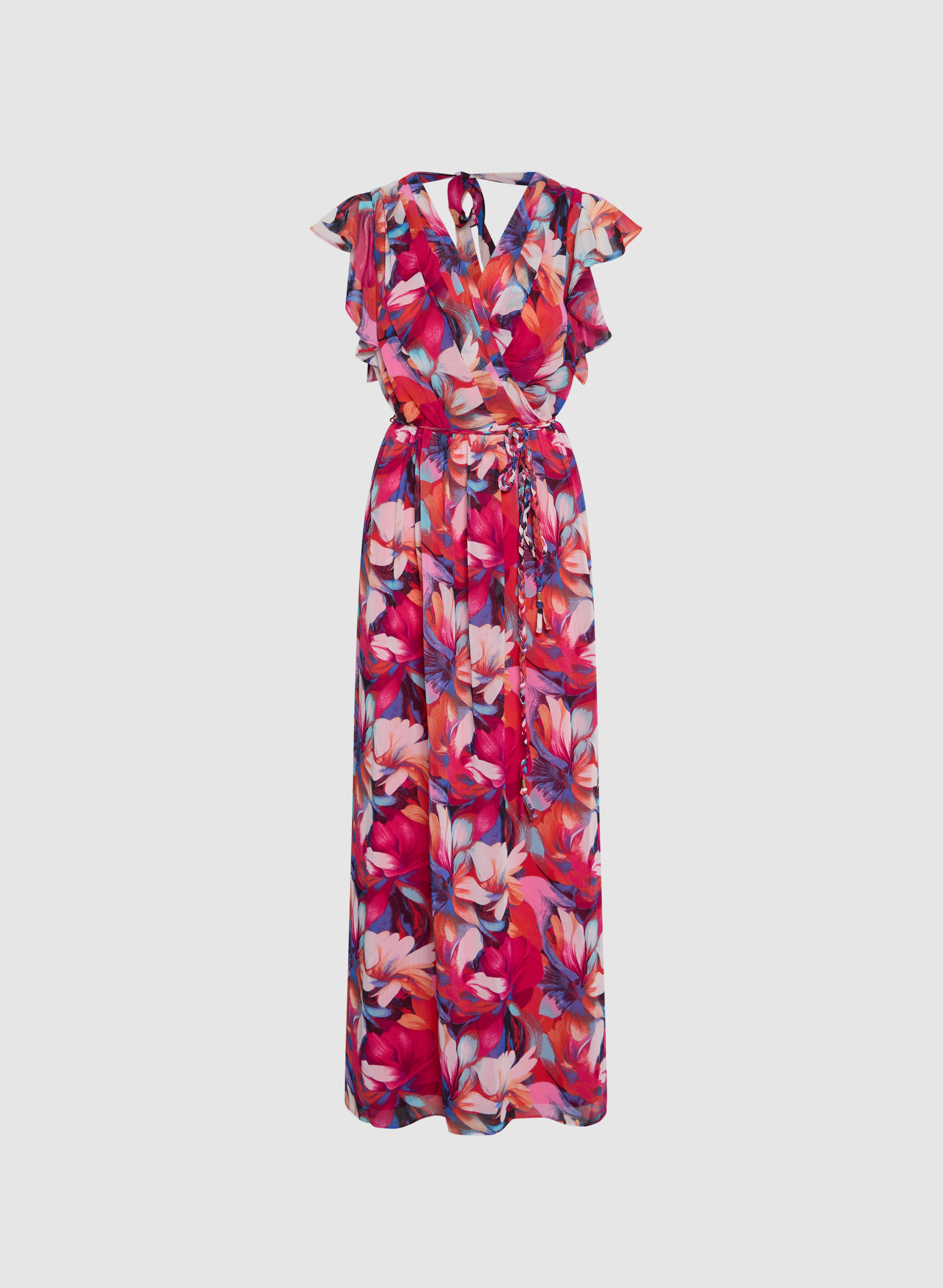 Floral Maxi Dress for Women - Elegant Long Summer Dress with Floral Print - Perfect for Beach, Vacation, and Casual Outings