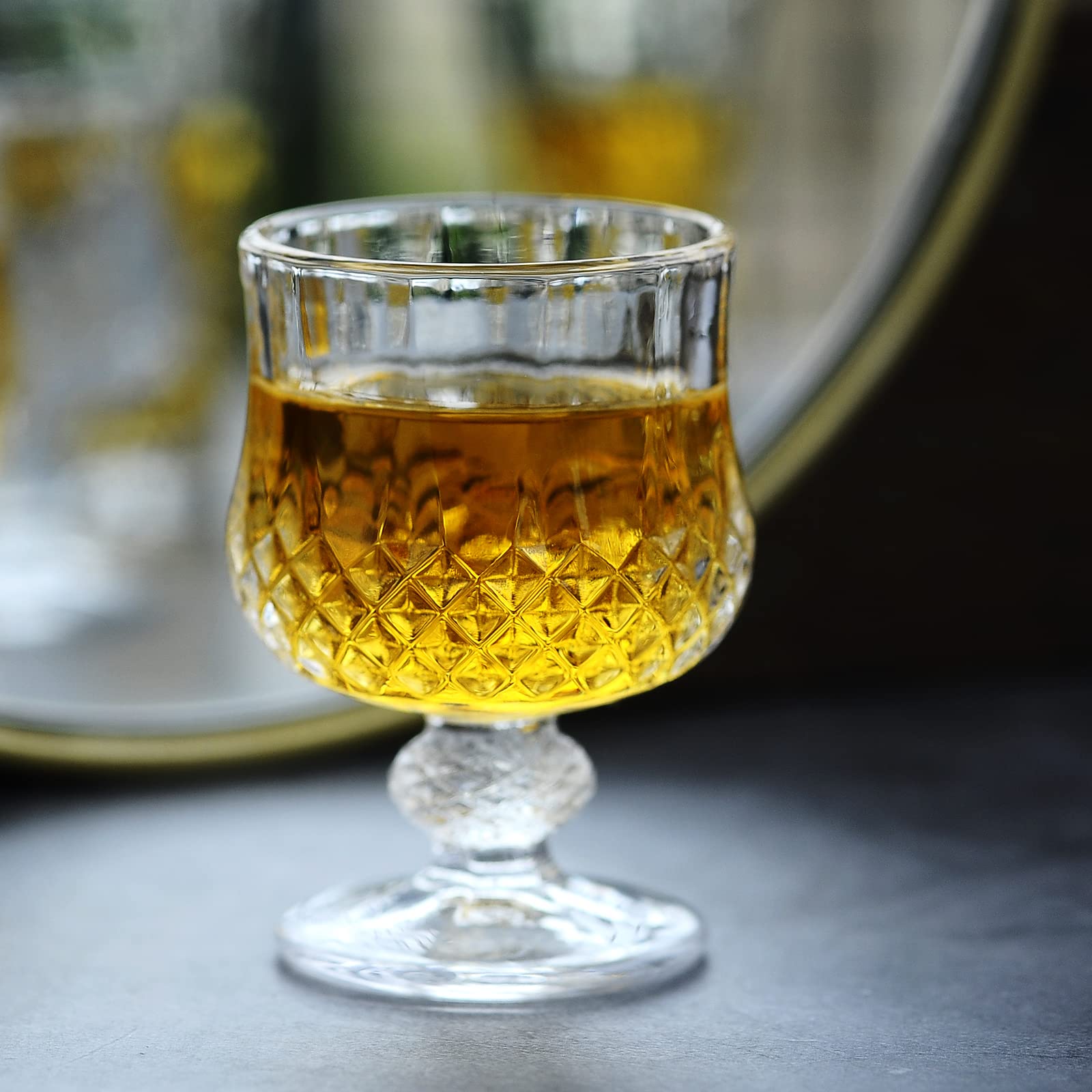 1.75oz Shot Glasses Set of 6 - Lead-Free Cordial & Sherry Glasses - Classic Style Mini Drinking Glasses for Cocktails, Liquor & Party Shots - Perfect for Home Bars, Weddings & Hosting