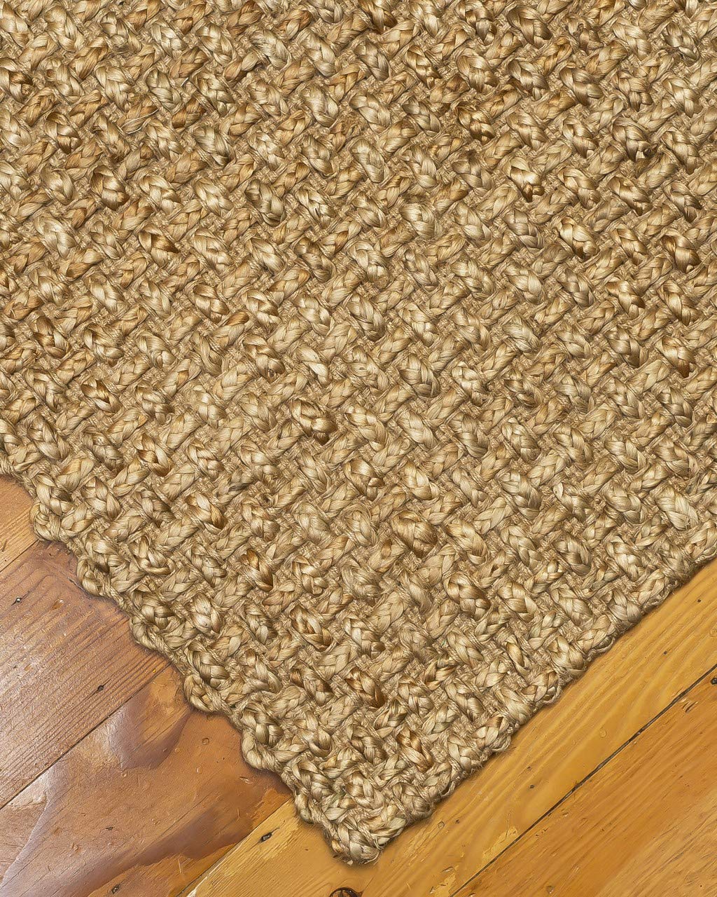 Handmade Reversible Basketweave Jute Rug 6'x9' - Natural Fiber Area Rug for Living Room, Bedroom & Dining Room - Eco-Friendly Beige Floor Mat - Perfect for Boho, Farmhouse & Coastal Decor
