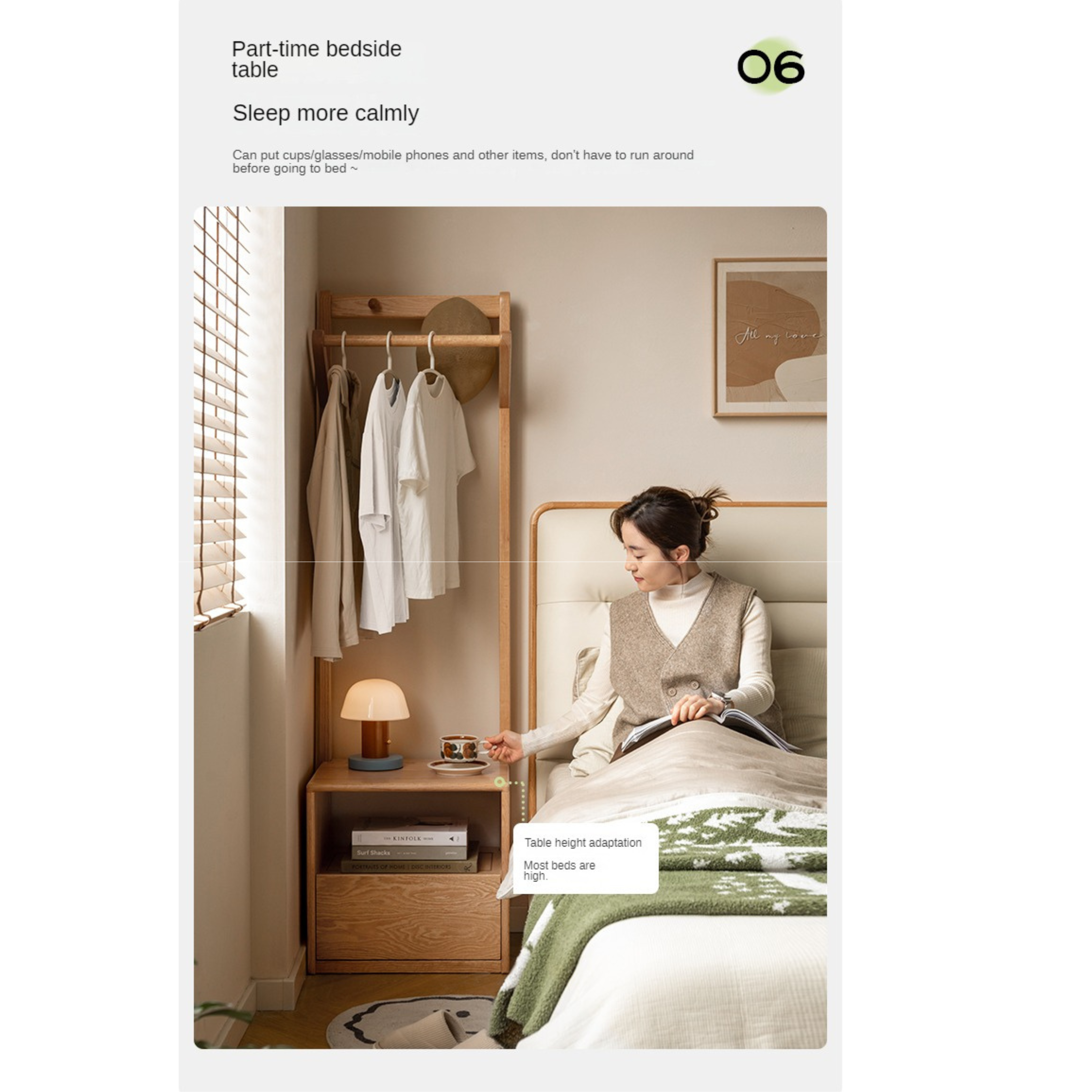 Nordic Solid Wood Clothes Rack - Oak & Birch Floor Storage Organizer for Bedroom, Closet, and Entryway