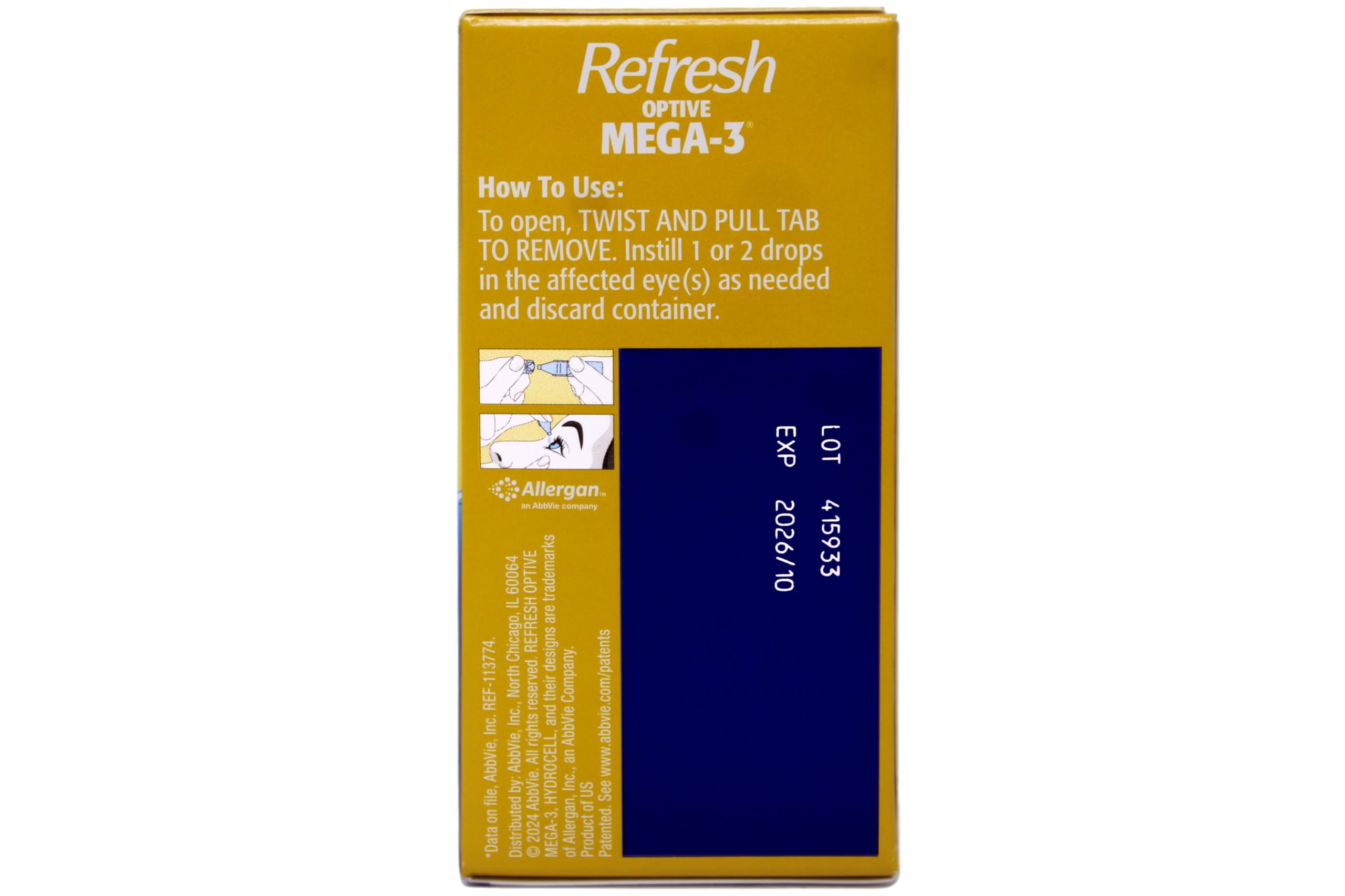 Refresh Optive Mega-3 Lubricant Eye Drops with Flaxseed Oil - 30 Count (Pack of 6) | Dry Eye Relief for Contact Lens Wearers & Computer Users | Long-Lasting Hydration for Irritated Eyes