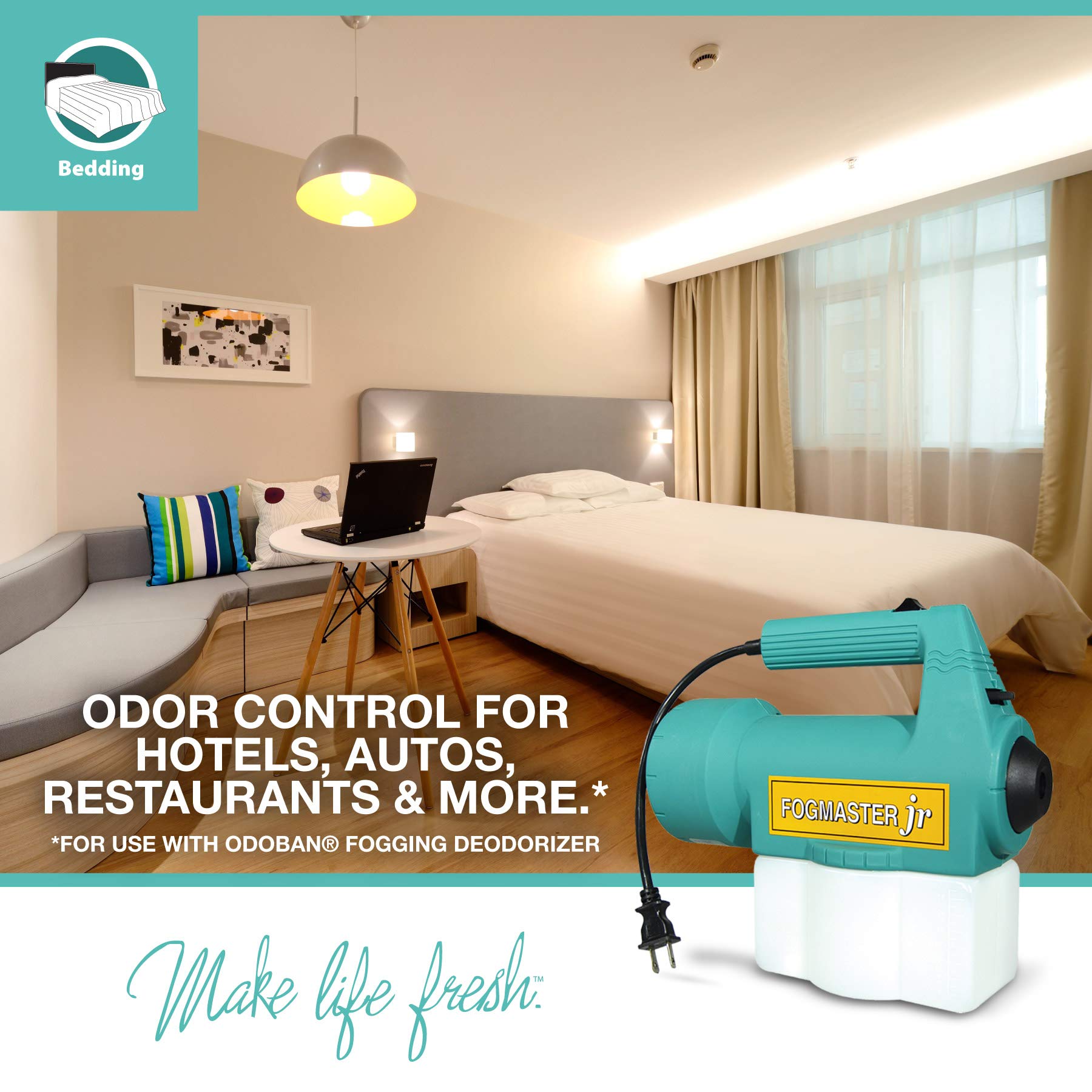 OdoBan Fogmaster Jr. Electric Handheld Fogger - 1 Gallon Cherry Scented Air Freshener for Home, Office & Commercial Use | Portable Disinfectant Sprayer for Odor Elimination & Sanitizing