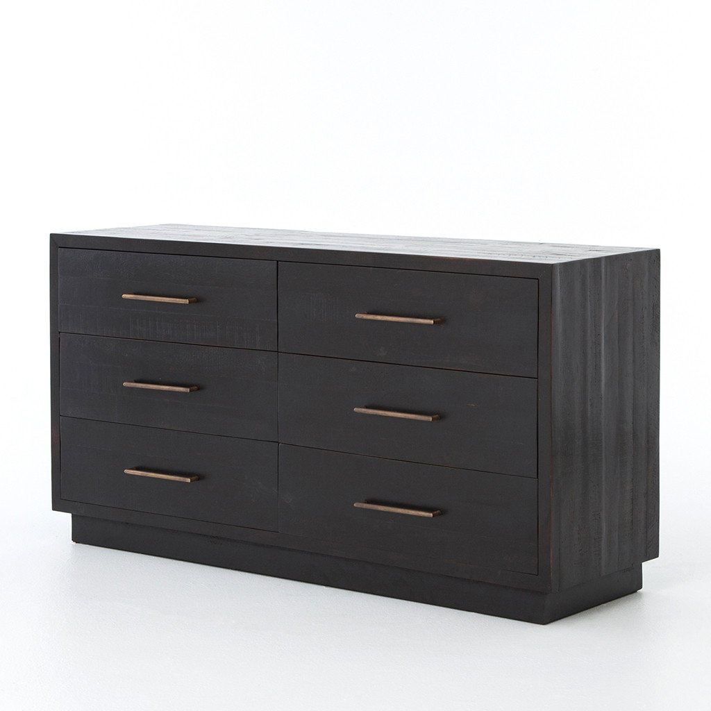 Suki 6 Drawer Dresser - Modern Wooden Chest of Drawers for Bedroom, Burnished Black Finish | Perfect for Bedroom Storage, Closet Organization & Home Decor