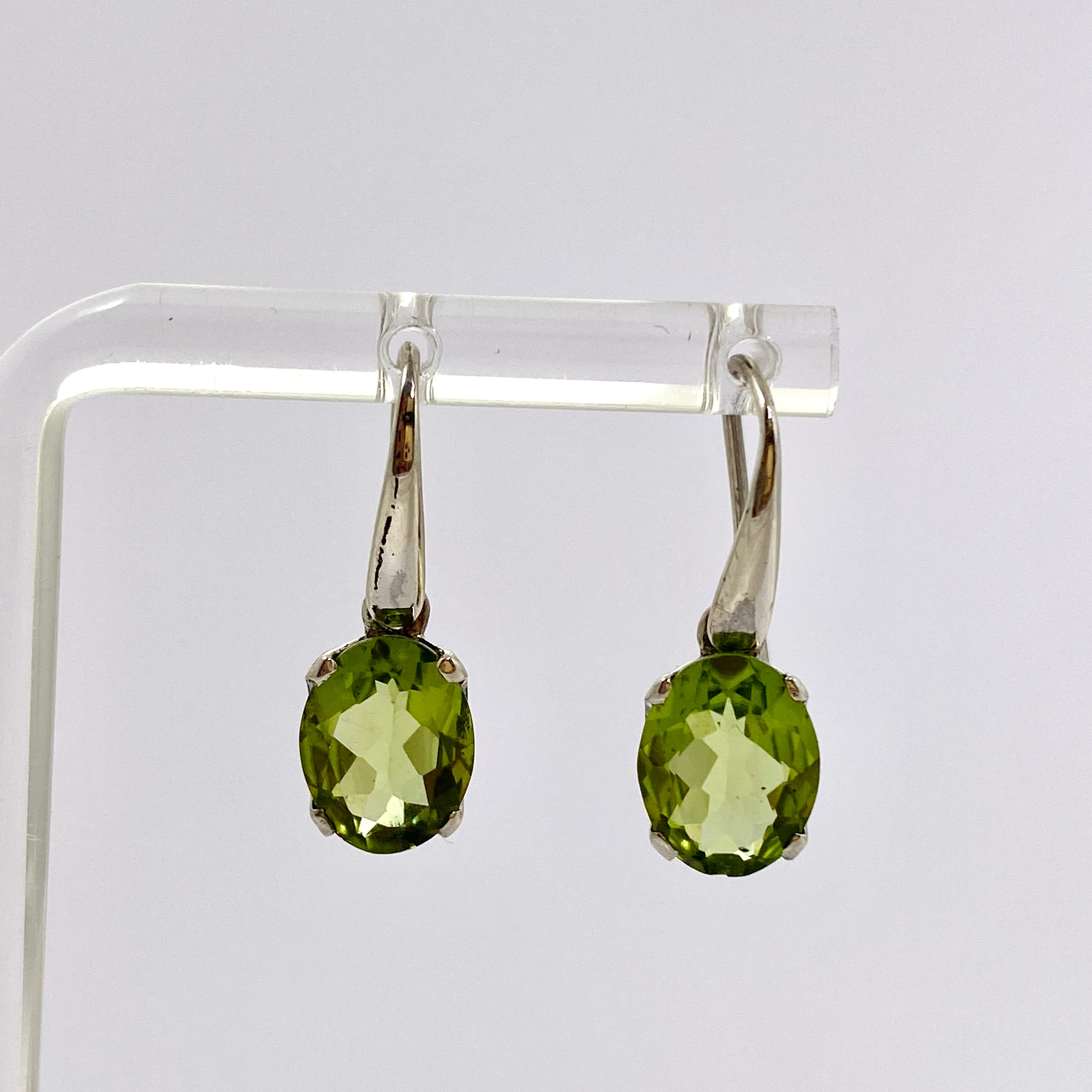 Peridot Oval Faceted Stud Earrings - 14K Gold Plated Dainty Jewelry for Women - Perfect for Everyday Wear, Gift Giving & Special Occasions