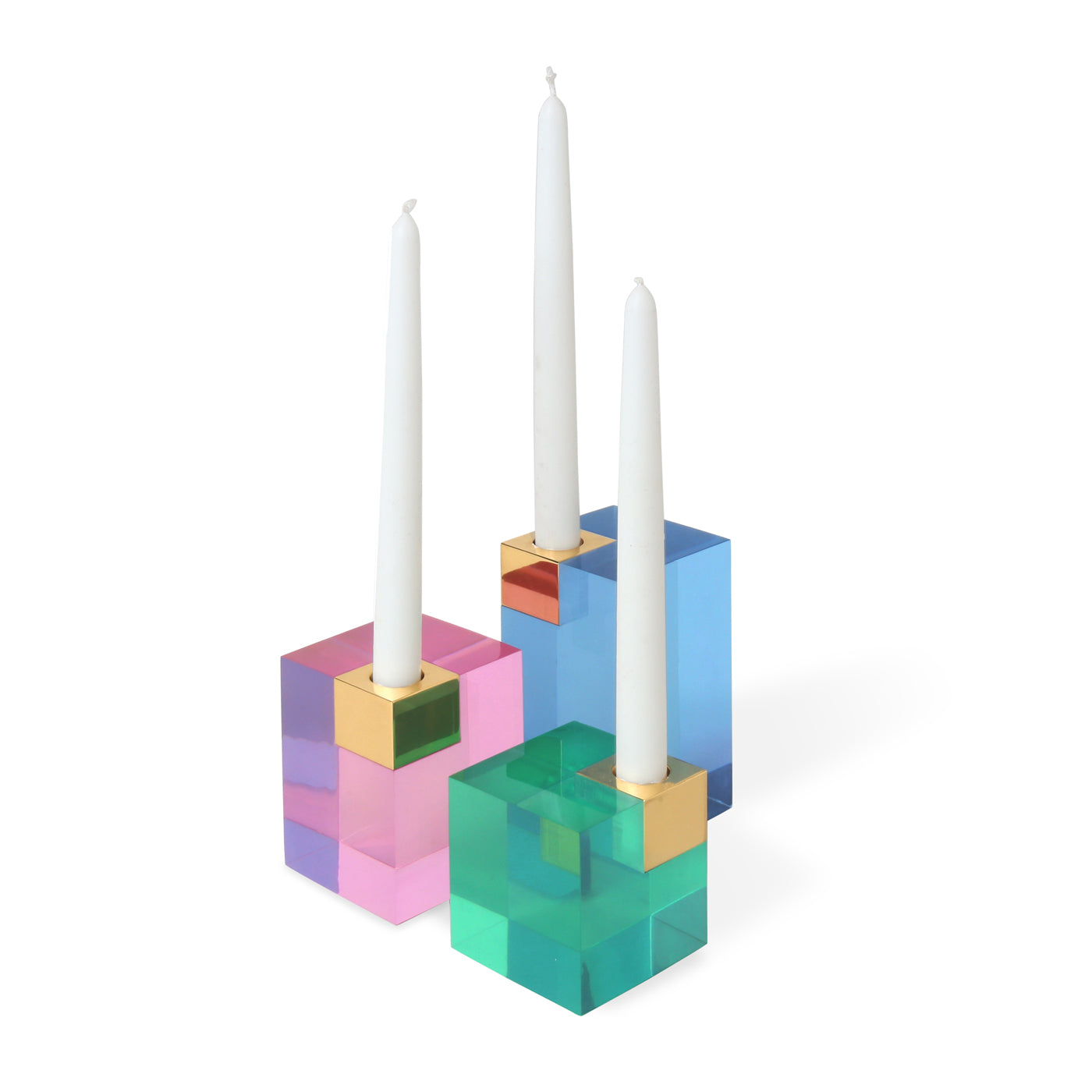 Monte Carlo Candle Holder Trio Set - Elegant Glass Candle Holders for Home Decor, Wedding Centerpieces & Romantic Dinner Table Settings