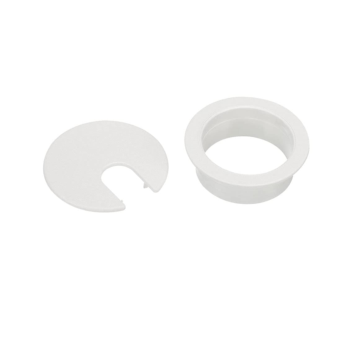 TuTuYa 8PCS 1-1/2 Inch (38mm) White Desk Cable Grommet Hole Covers with Hole Saw - Cable Management Solution for Office & Home Desks - Perfect for Computer, Monitor & TV Wire Organization