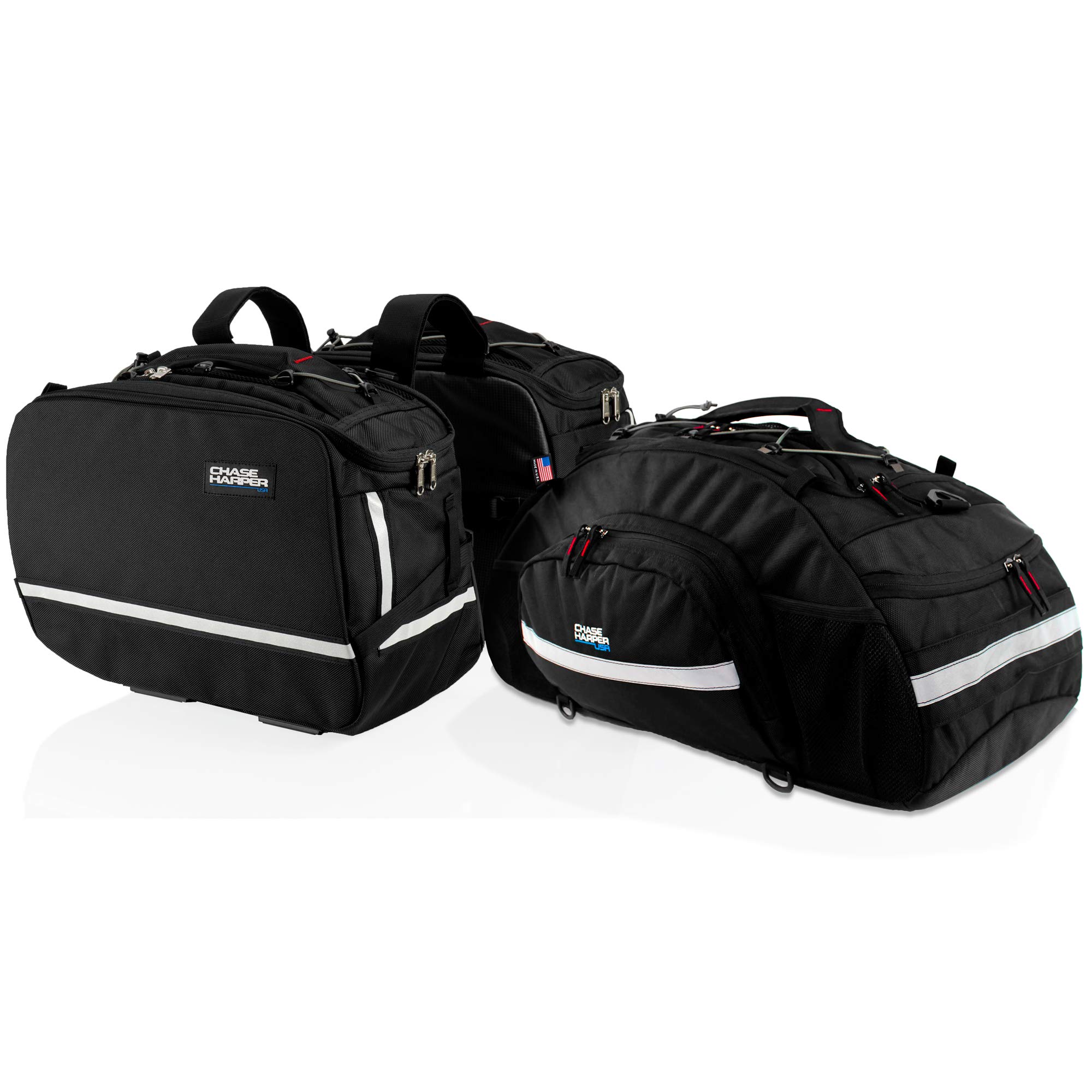 **3550 Roadtripper Pack - 3550 Aeropac II Saddle Bags & 4800 Strap Mount Tail Trunk - Waterproof, Tear-Resistant, Heavy-Duty Ballistic Nylon - Perfect for Motorcycle Travel & Adventure Riding**