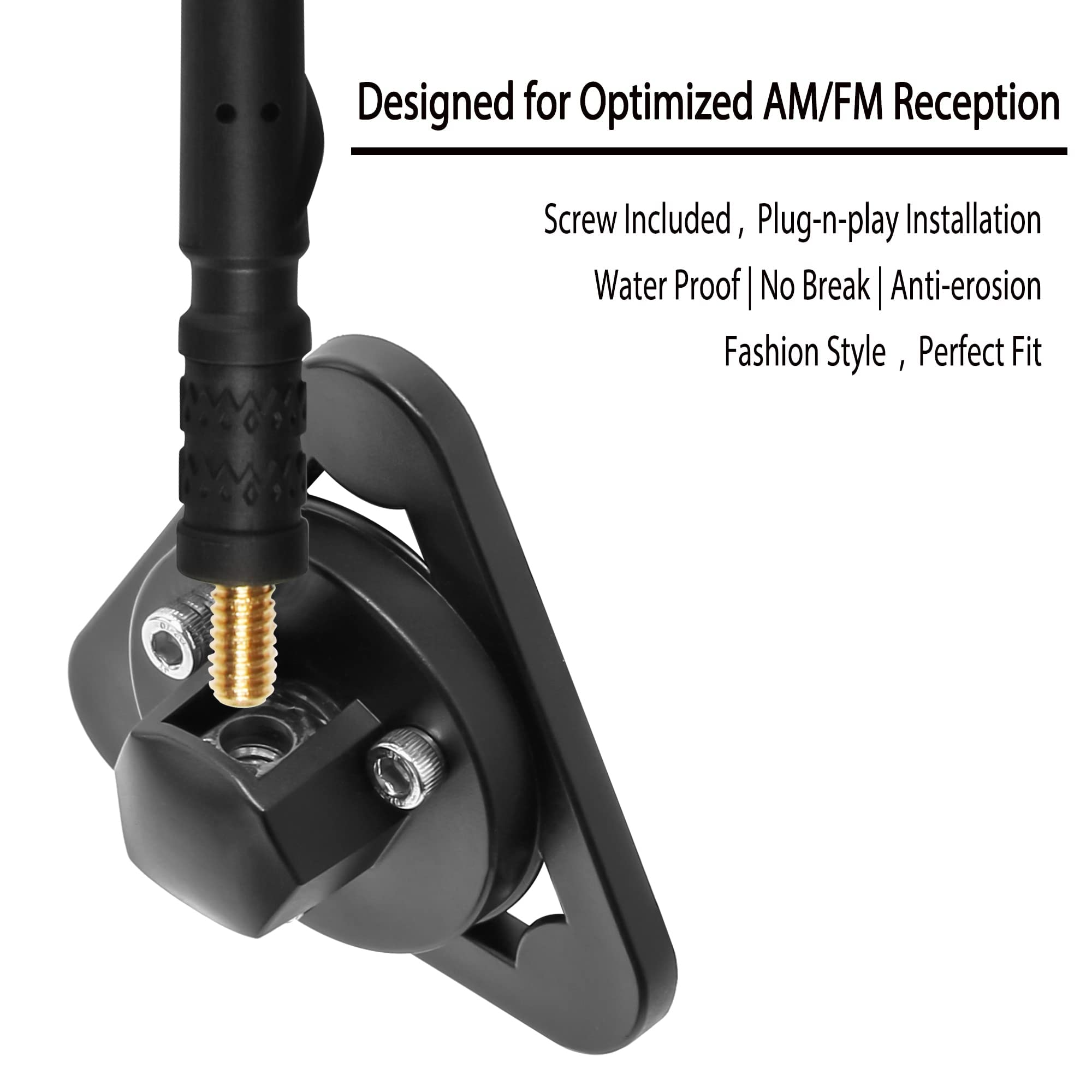 BASIKER 13 Inch Replacement Antenna for Jeep Wrangler JK JL JT & Gladiator Rubicon Sahara (2007-2025) - Enhanced Radio Reception Antenna Accessories - Perfect for Off-Road Adventures & Daily Commuting