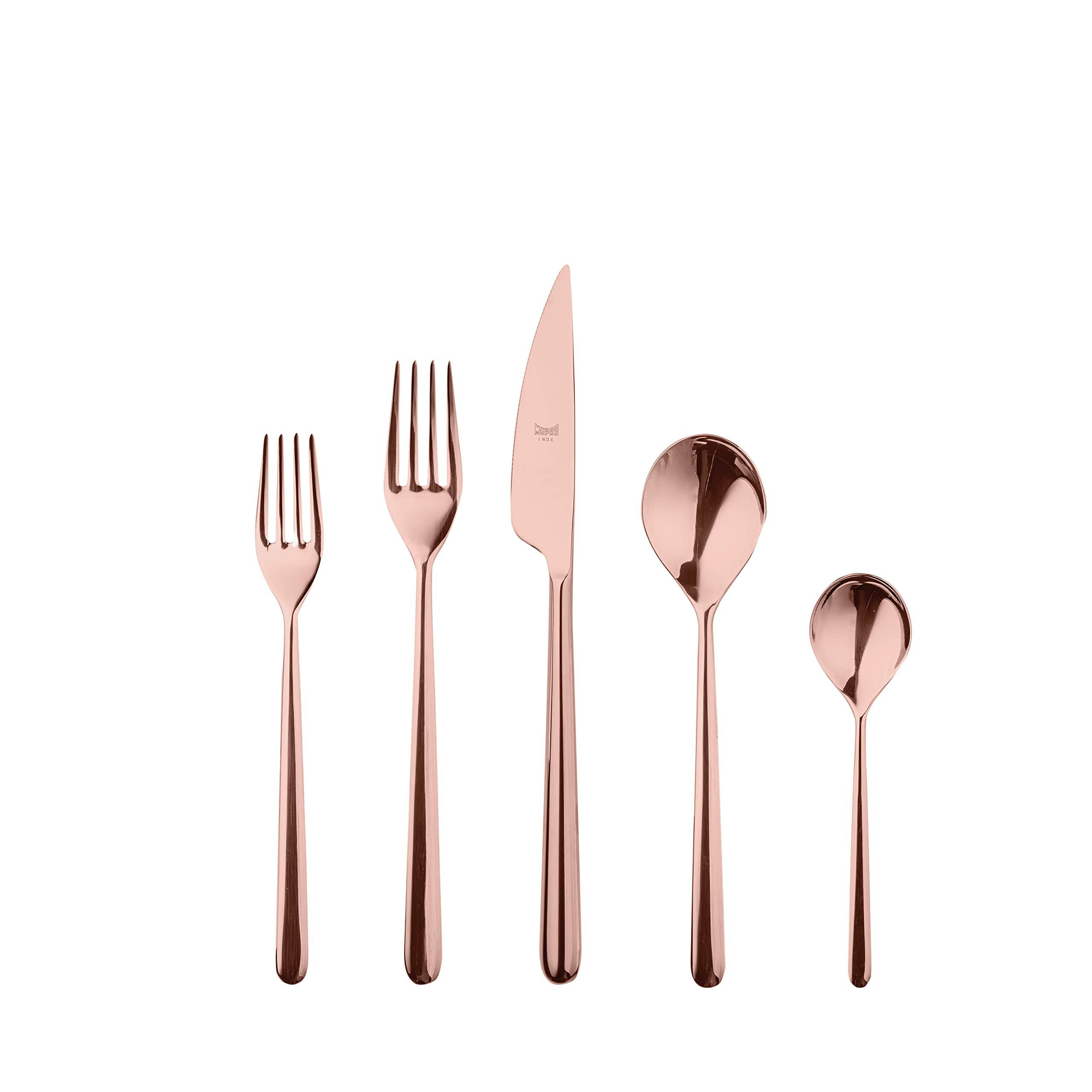 Premium MEPRA Rose Gold Cutlery Set - Elegant Flatware for Fine Dining, Wedding Gifts & Luxury Table Setting Accessories