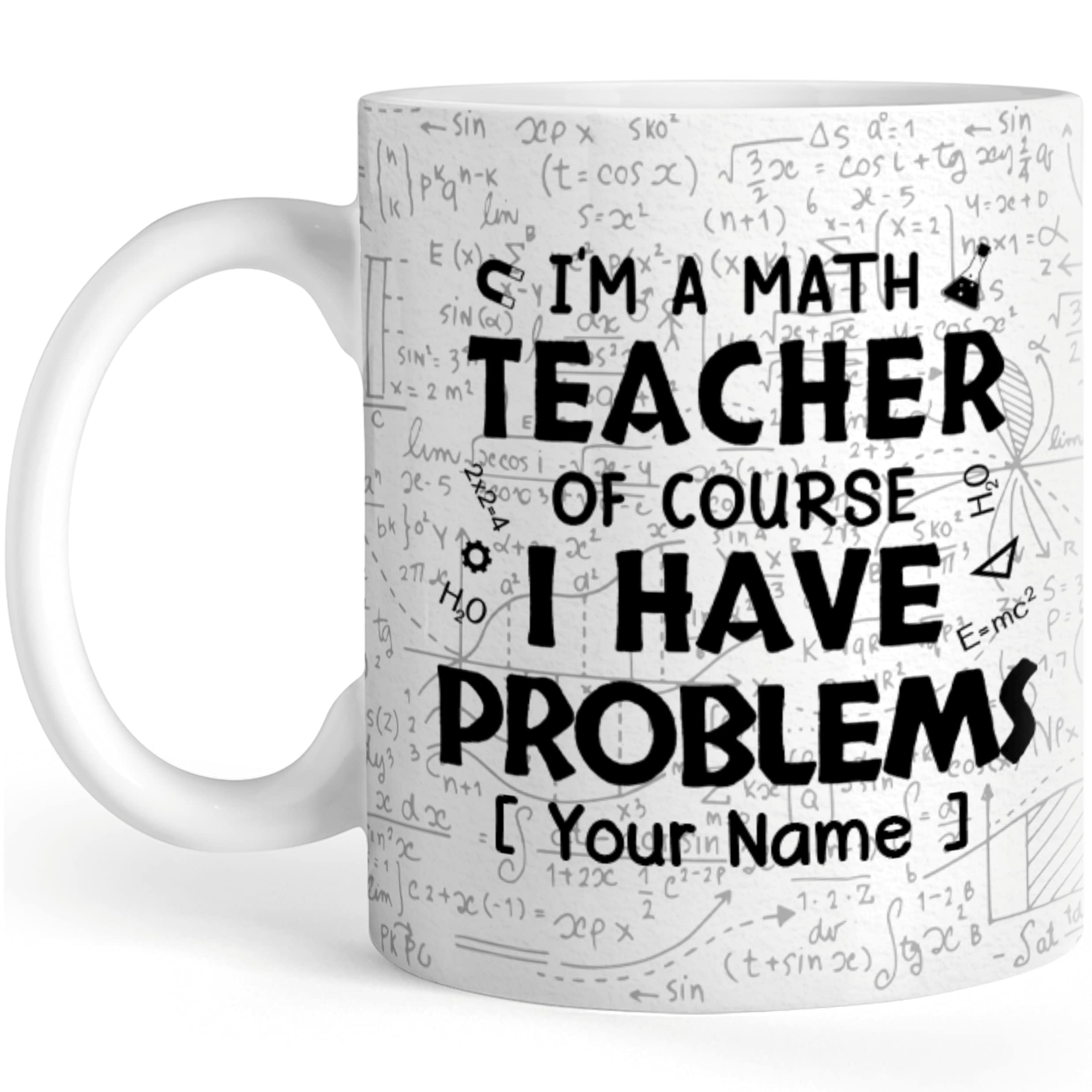 Custom Math Teacher Coffee Mug - Personalized Ceramic Cup for Teacher Appreciation Gifts