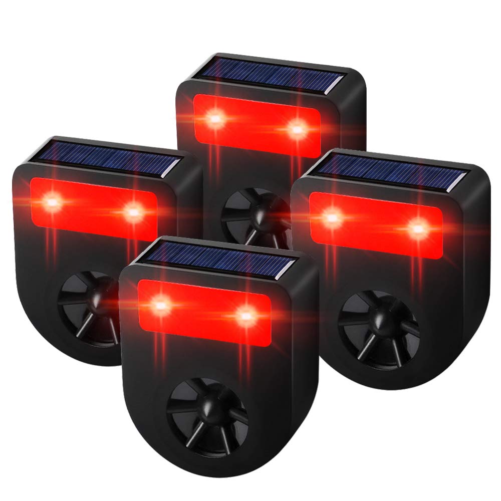 4 Pack Solar Powered Red LED Lights - Outdoor Garden, Chicken Coop & Farm Lighting for Nighttime Safety & Decoration