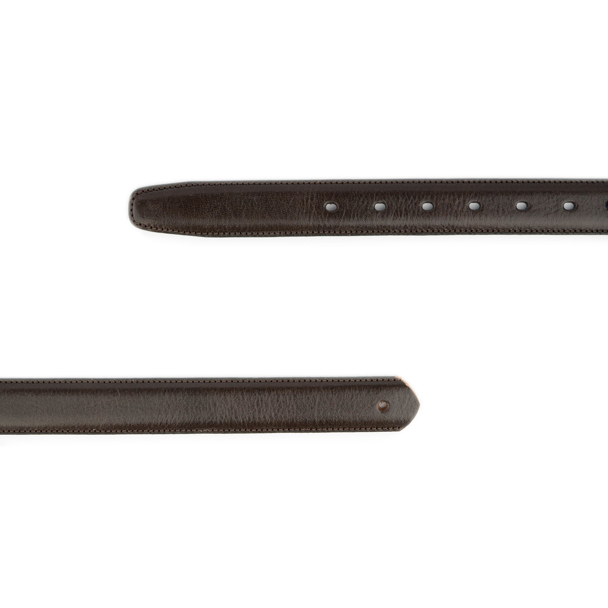 Premium Dark Brown Leather Belt for Men with Dunhill Buckles - Adjustable Premade Holes | Classic Dress & Casual Wear for Office & Everyday Use