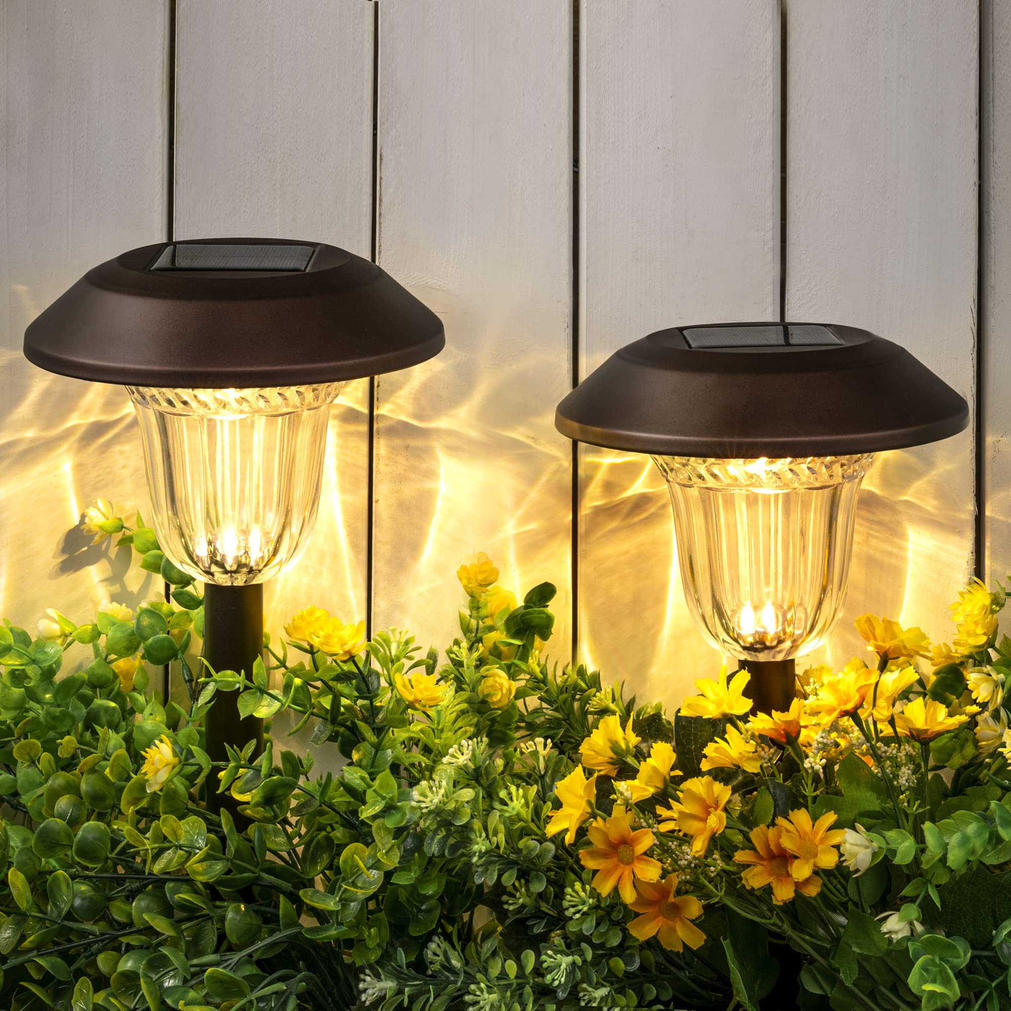 SOLPEX 4 Pack Solar Pathway Lights - High Lumen Waterproof Outdoor Solar Garden Lights with Warm White LED for Driveway, Walkway, Lawn & Landscape - Perfect for Patio, Backyard, Garden Decor & Night Safety Lighting