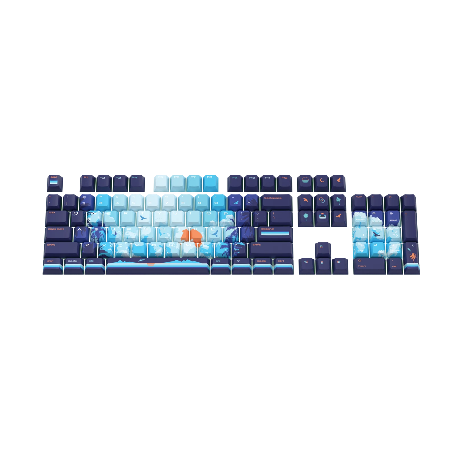 Synth Sunrise Limited Edition Keycaps - Custom Mechanical Keyboard Keycaps for Gaming & Typing - Perfect for PC, Mac, and Laptop Enthusiasts