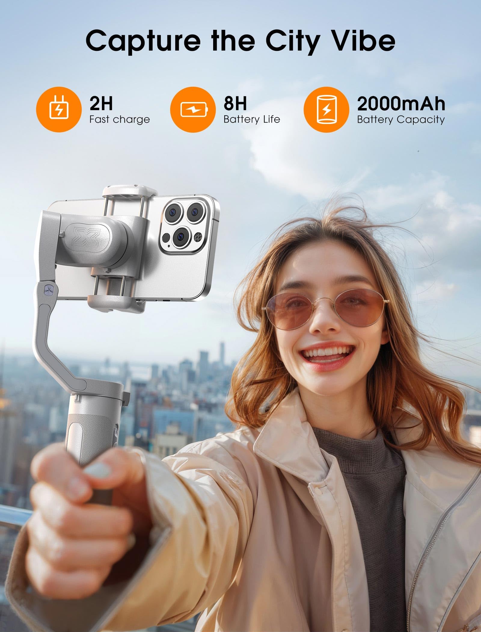 Hohem iSteady XE 3-Axis Smartphone Gimbal Stabilizer for iPhone 14 Pro Max/Android - Ultra-Light Foldable Phone Stabilizer with One-Key Inception Mode - Perfect for Travel Vlogging, YouTube Content Creation & Social Media Filming