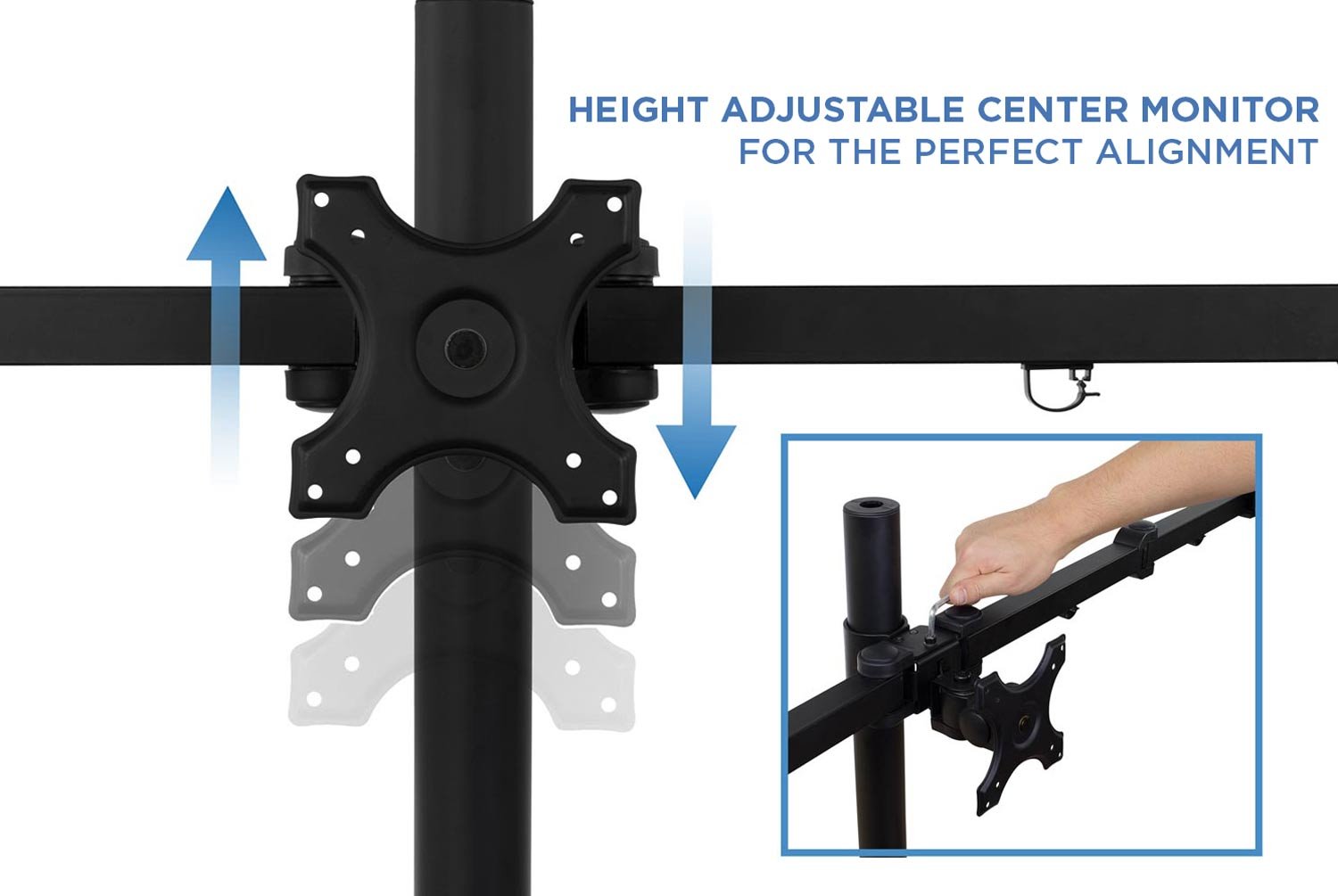 Mount-It! Triple Monitor Stand for 19-24 Inch Screens - Heavy Duty Adjustable 3 Monitor Mount with Free Standing & Grommet Bases - VESA 75/100 Compatible - Perfect for Home Office, Gaming Setup & Workstation Ergonomics