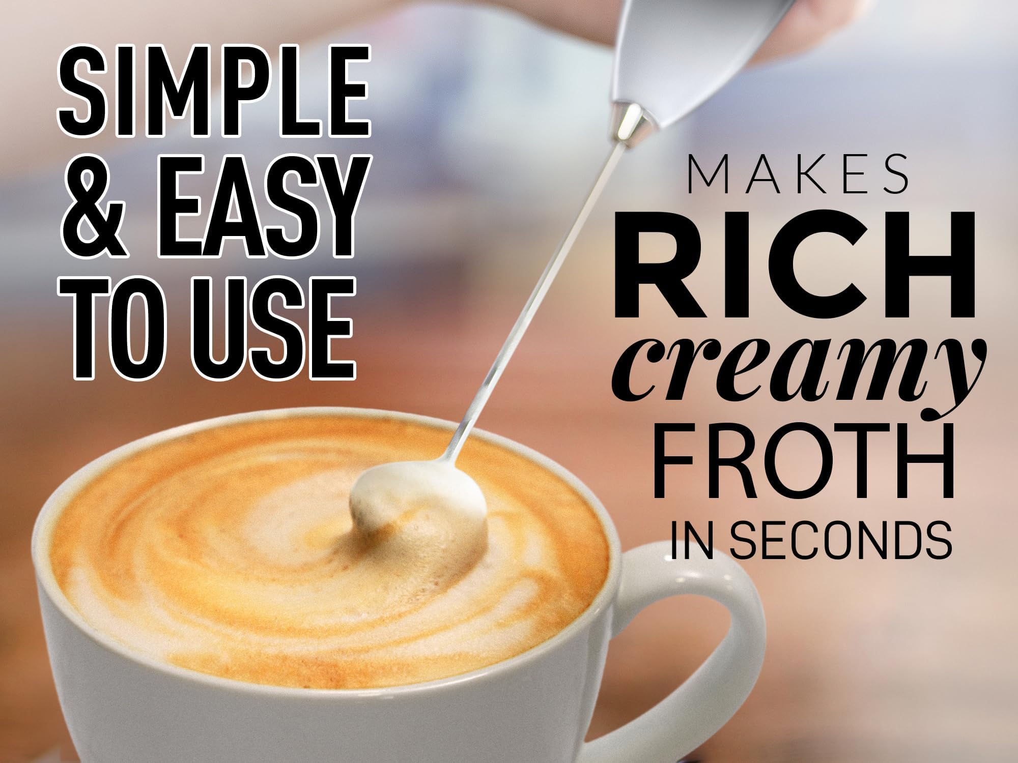 Zulay Premium Electric Milk Frother for Coffee, Latte, Cappuccino & Matcha - 300W Powerful Handheld Frother with Whisks - Perfect for Home, Office & Cafe Use - Create Foamy Drinks, Smoothies & Desserts