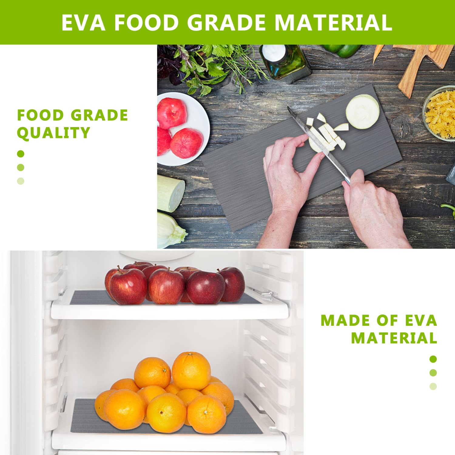 Non-Adhesive Drawer & Shelf Liner - Washable Refrigerator Mat, Odorless Plastic Pantry Organizer for Kitchen Cabinets, Cupboards, Wire Shelves & Shoe Storage (Gray, 17.5