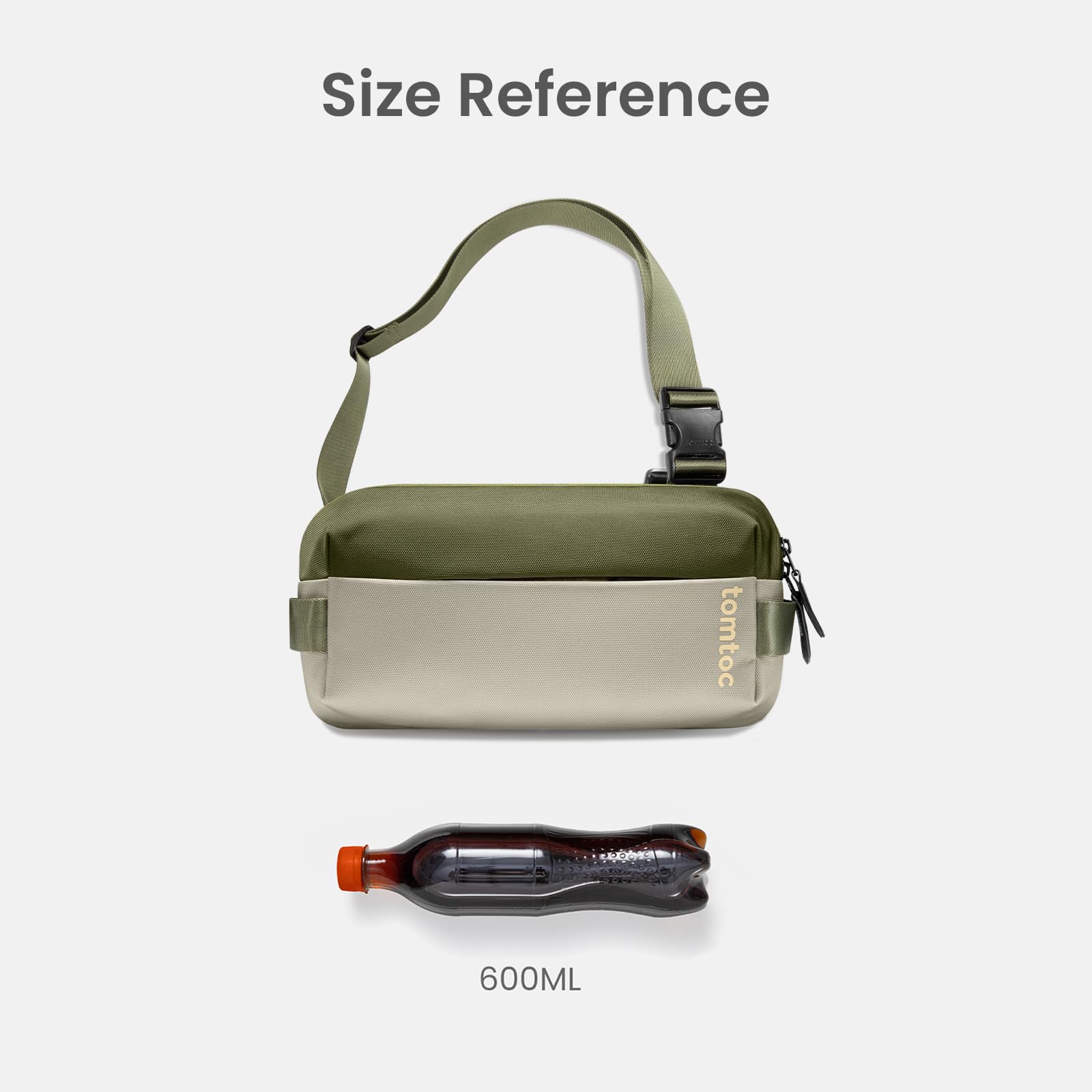 tomtoc Compact EDC Sling Bag - Lightweight Minimalist Chest Shoulder Backpack for Men & Women | Tactical Travel, Work, Gym & Sports Crossbody Bag | Olive Green | Perfect for Everyday Carry, Urban Commuting & Outdoor Adventures