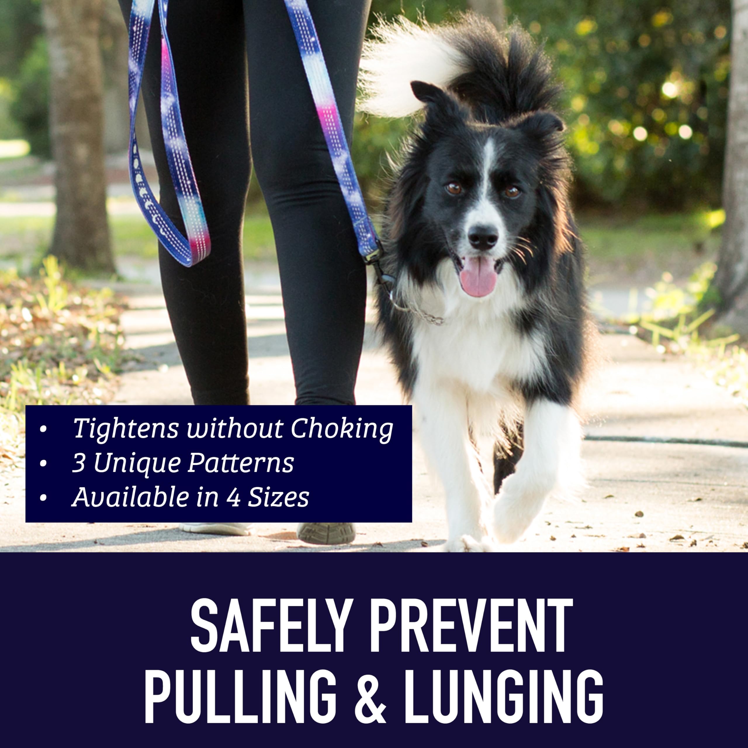 Leash Boss Martingale Dog Collar with Steel Chain & Reflective Nylon - Adjustable No-Pull Training Collar for Small, Medium & Large Dogs | Perfect for Walking, Training & Outdoor Adventures