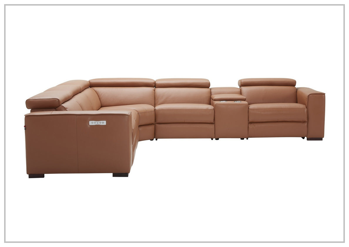 Gio Italia Aventura L-Shaped Leather Power Reclining Sectional Sofa - Modern Living Room Furniture for Home Theater & Family Gatherings