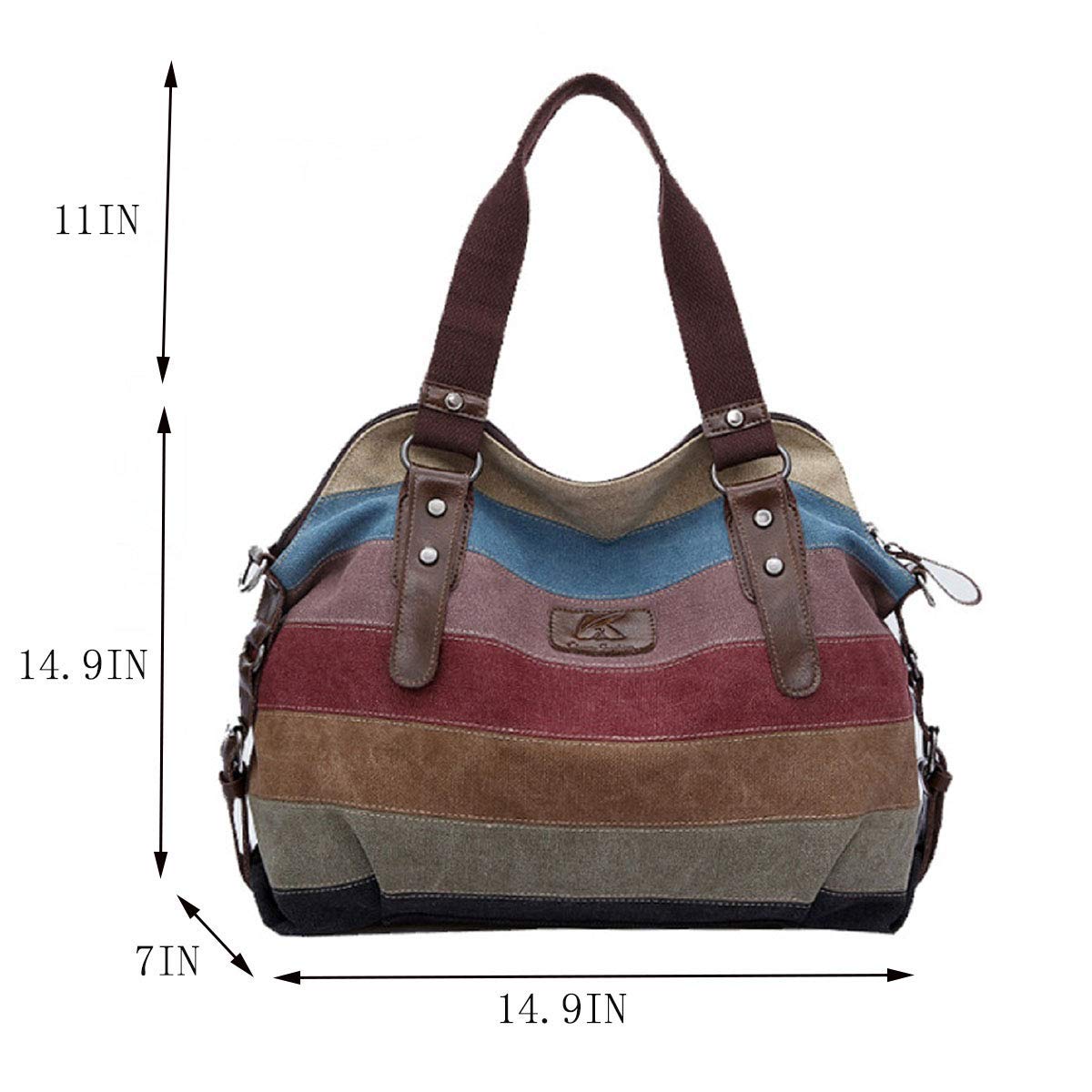 Stylish Women's Canvas Shoulder Bags - Multi-Color Hobo Handbags, Casual Messenger & Crossbody Tote with Top Handle | Perfect for Work, Travel & Everyday Use