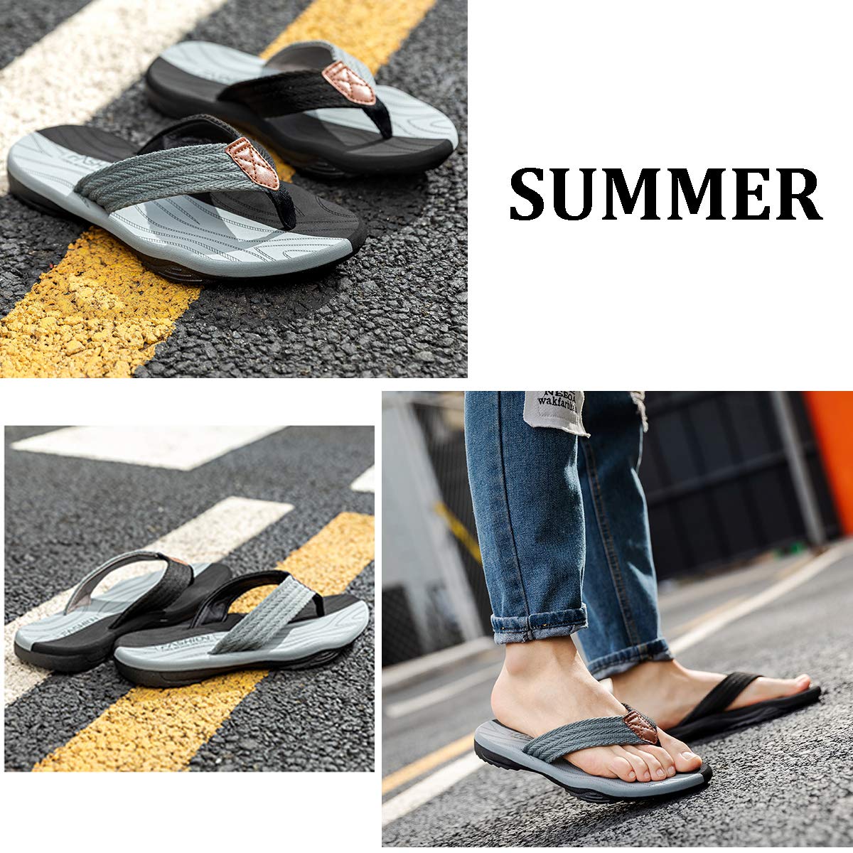 ChayChax Men's Flip Flops - Comfortable Non-Slip Outdoor Sandals for Beach, Pool, Gym & Casual Wear - Lightweight Thong Slippers for Summer Sports & Travel