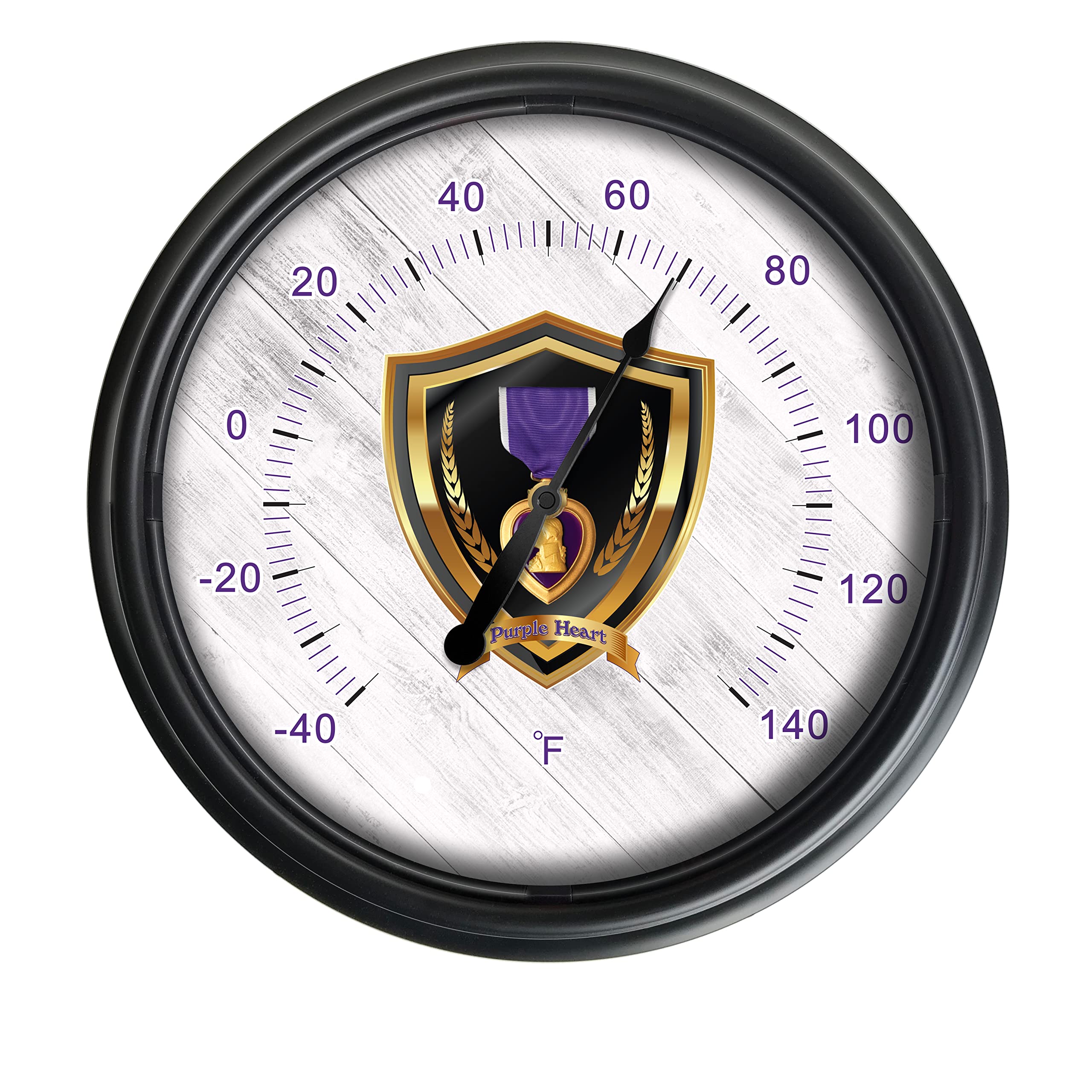 Purple Heart Indoor/Outdoor LED Digital Thermometer - Accurate Temperature Gauge for Home, Garden, Greenhouse & Patio Use