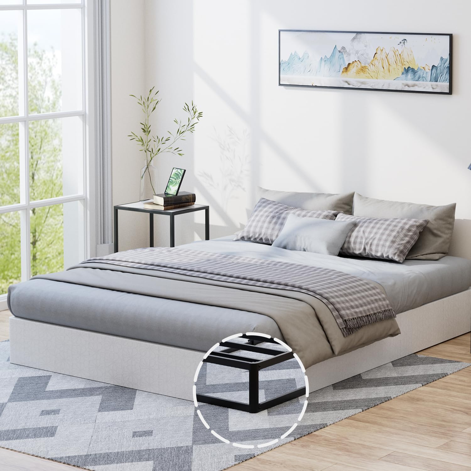 9 Inch King Box Spring - High Profile King Size Mattress Foundation with Sturdy Metal Frame - Easy Assembly & Noise-Free Support - Perfect for Bedroom, Guest Room & Dorm Use
