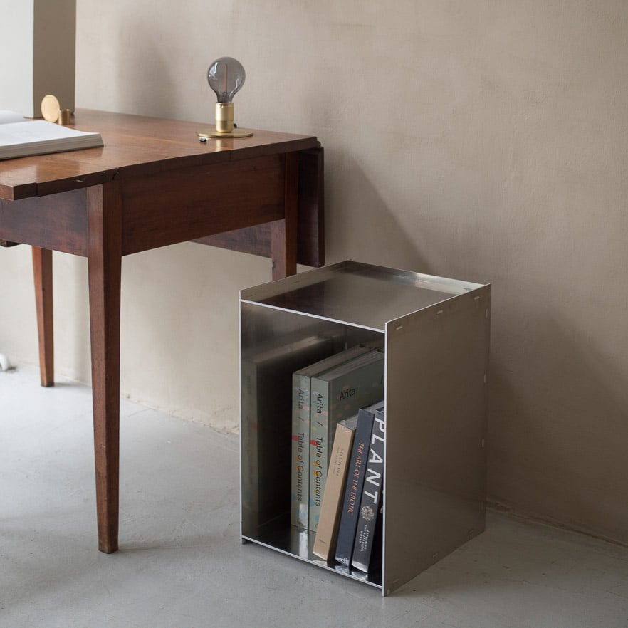 FRAMA Rivet Box Table - Modern Industrial Side Table with Metal Rivet Design for Living Room, Bedroom & Office Decor