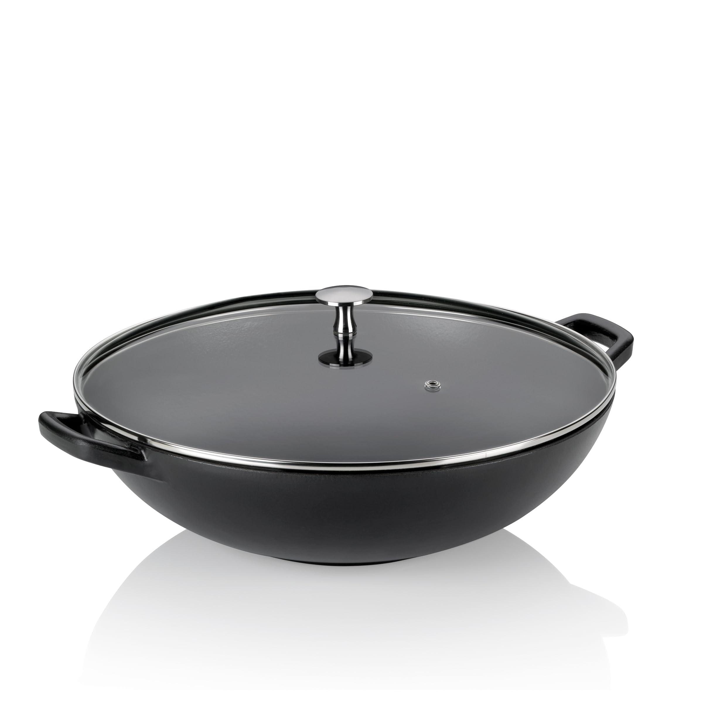 Kela 12475 Calido Cast Iron Wok Pan - 4 Liters (1 Gallon) Heavy Duty Stir Fry Pan for High Heat Cooking - Perfect for Stir-Frying, Sautéing, Deep Frying & Asian Cuisine