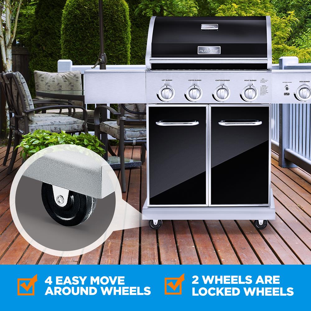 5 Burner Propane Gas Grill - Outdoor BBQ Grill with Side Burner & Stainless Steel Construction - Perfect for Backyard, Camping & Tailgating Parties