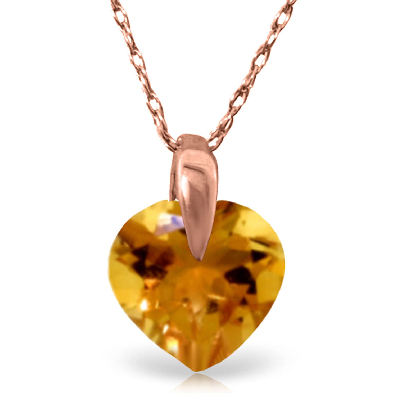 14K Solid Gold Necklace with Natural Citrine Gemstone - Elegant Women's Jewelry Gift for Birthday, Anniversary & Special Occasions | GG Galaxy Gold Collection