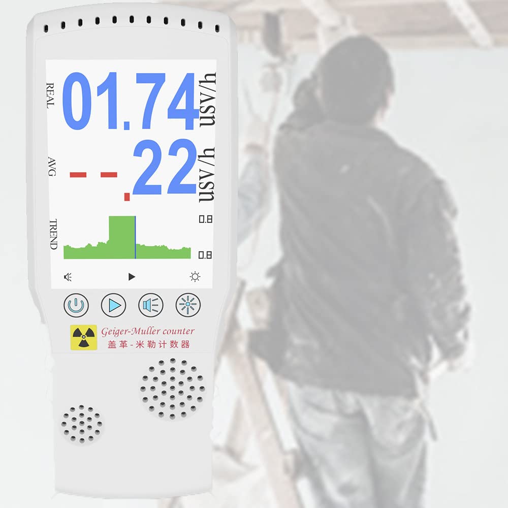 SHENGSHIYU Portable Nuclear Radiation Detector - Handheld Beta Gamma X-ray Tester with High Sensitivity, Digital Dosimeter Monitor & Radioactive Alarm (White Marble Design) - Ideal for Home Safety, Industrial Use & Emergency Preparedness