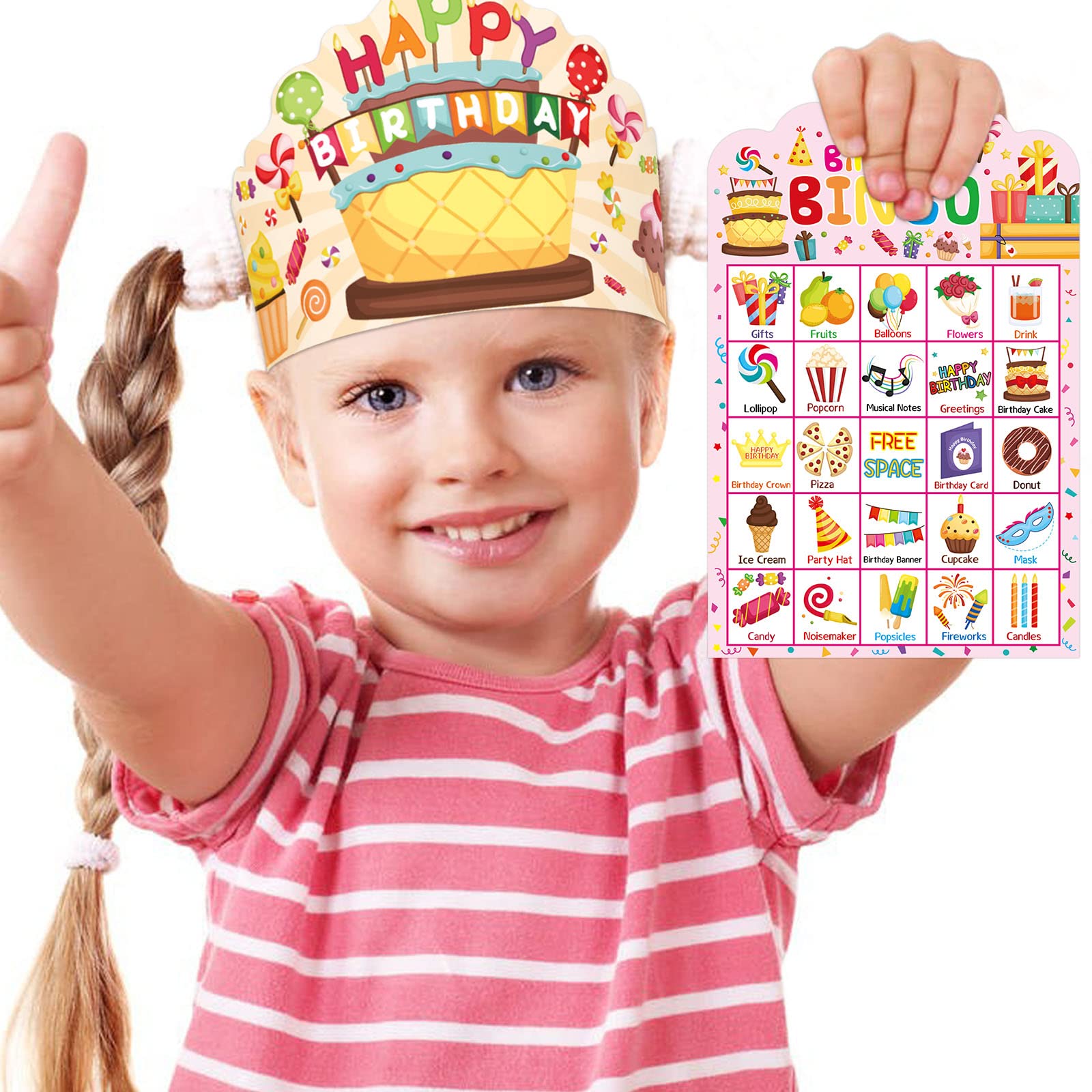 Birthday Bingo Game for Kids - 24 Player Die-Cut Bingo Cards Set - Fun Party & Classroom Activity Supplies for School Events, Family Gatherings & Holiday Celebrations
