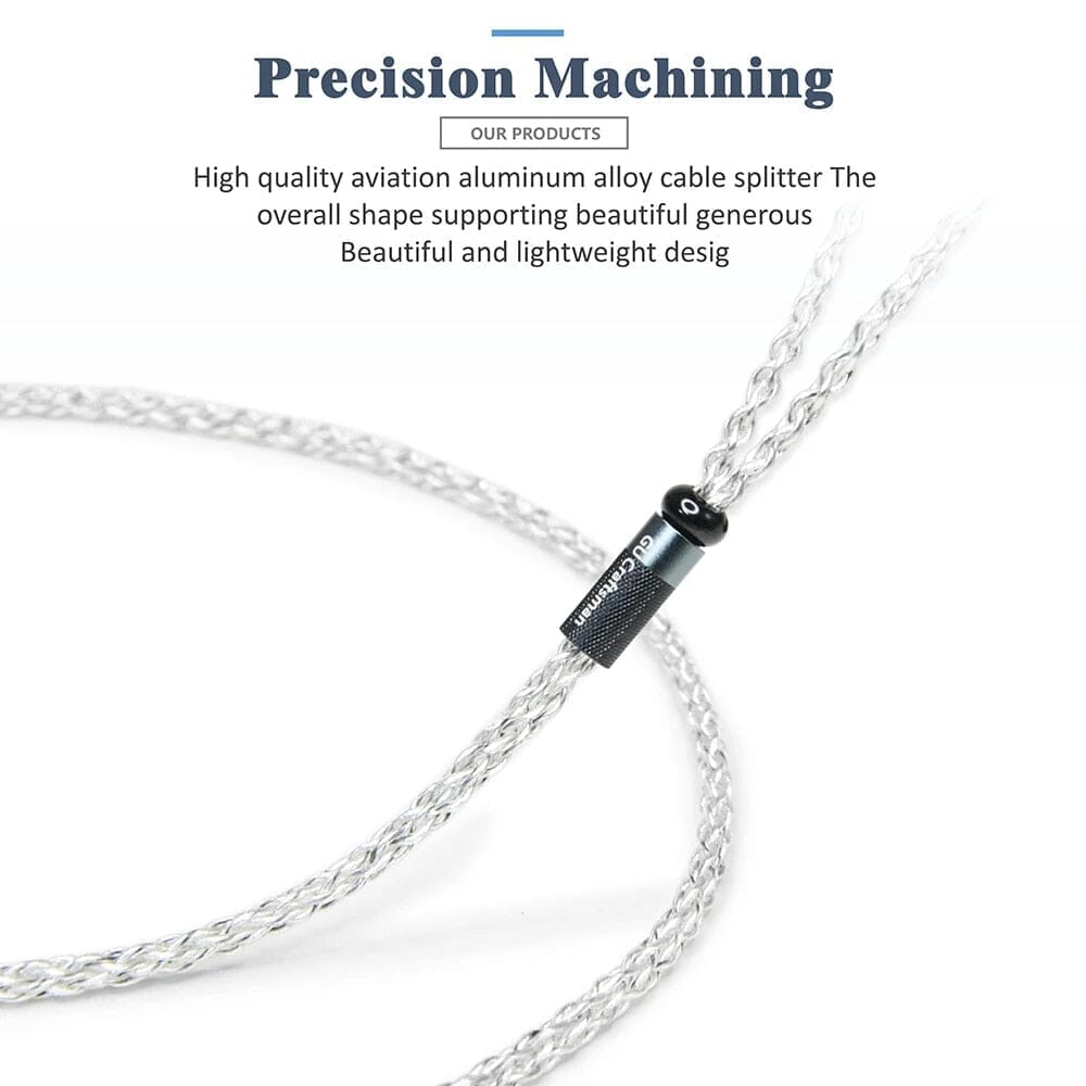 Premium GUCraftsman 5N OFC Silver Plated + Graphene 0.78mm Upgrade Earphone Cable for 64audio A12t/U12/A18 TIA, Oriolus RE2000, iSINE20 - High-Fidelity Audio for Audiophiles & Studio Monitoring