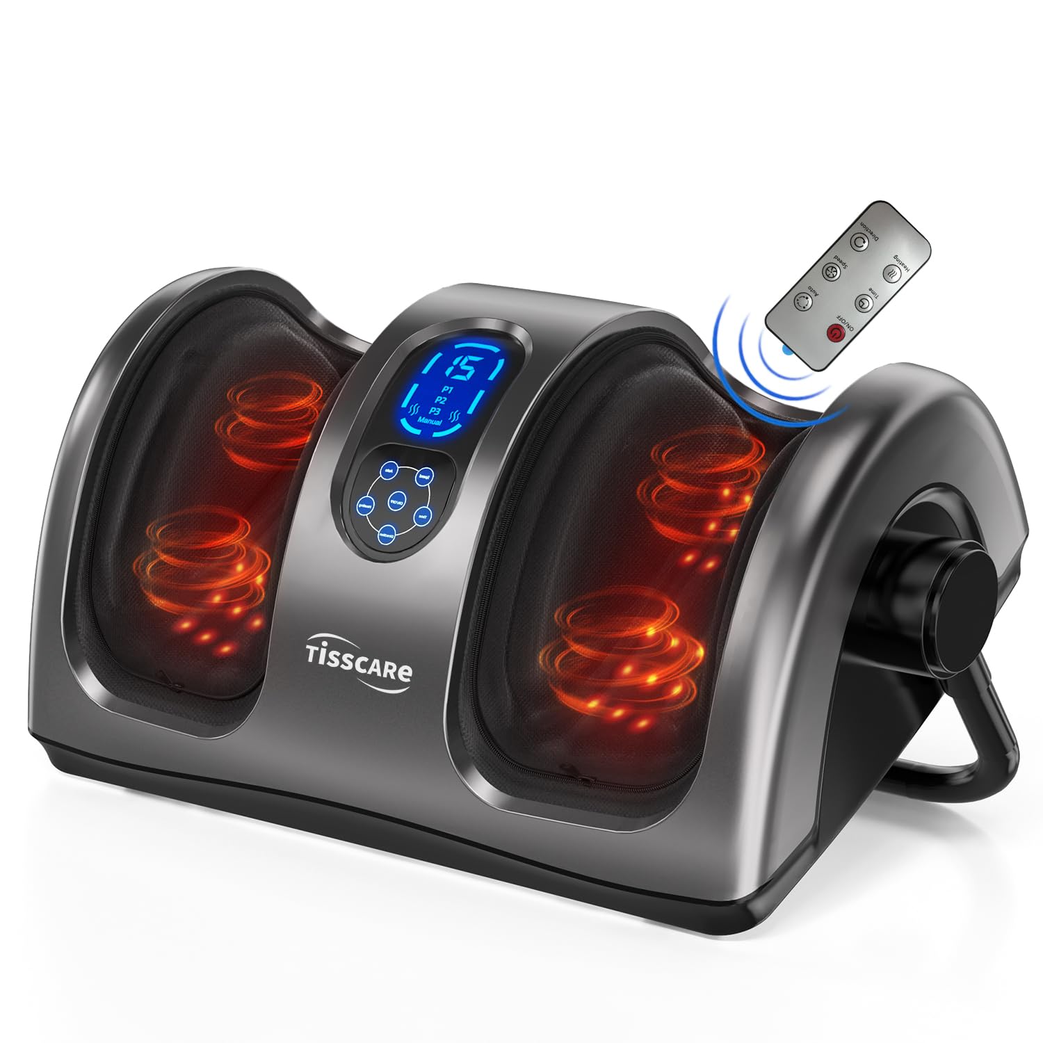 TISSCARE Shiatsu Foot Massager with Heat - FSA HSA Eligible Foot Massage Machine for Plantar Fasciitis, Neuropathy & Circulation - Electric Foot, Leg, Calf & Ankle Massager for Pain Relief - Perfect for Home, Office Use & Gifts for Men and Women - Ideal for Relaxation After Work, Travel Recovery & Stress Relief