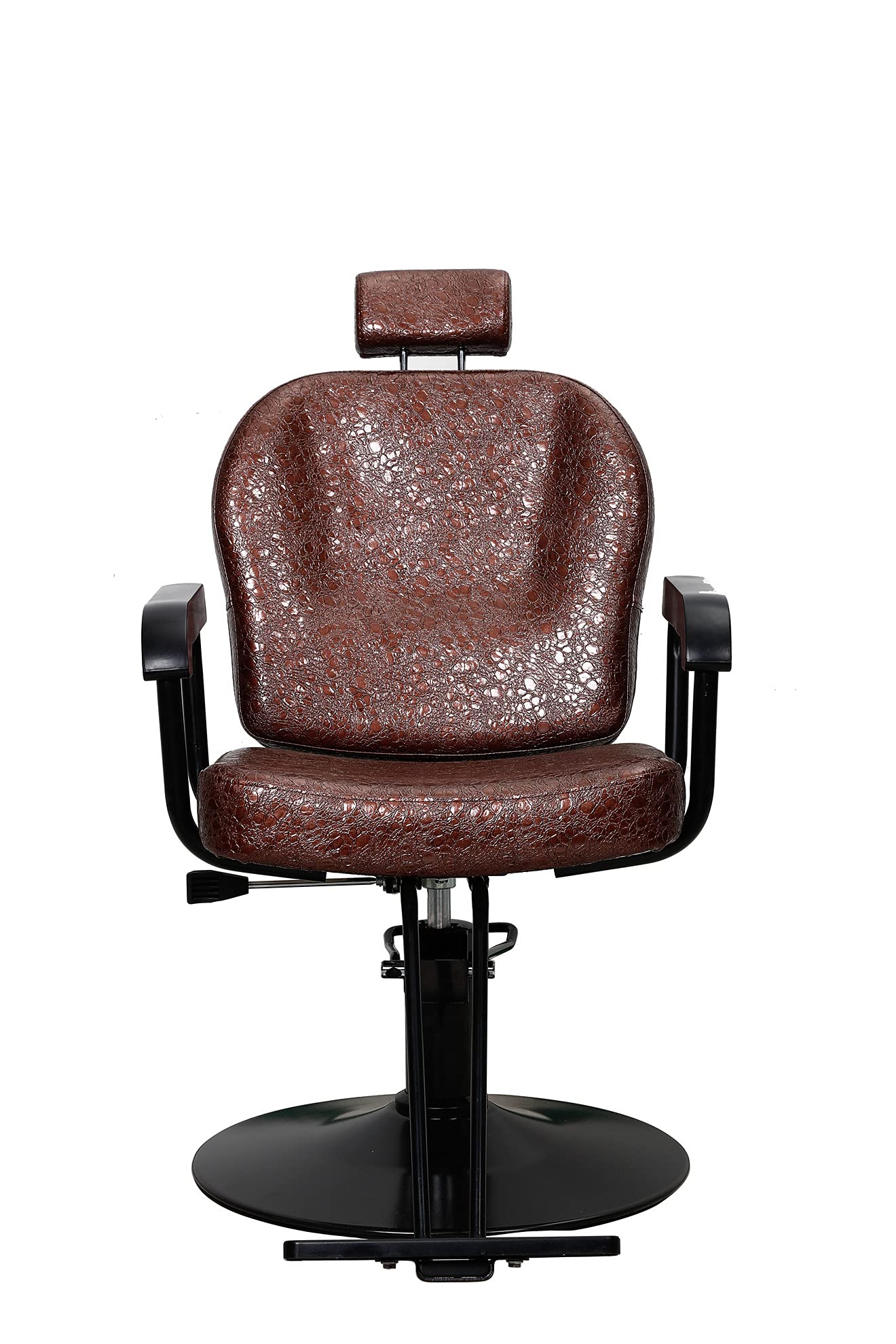 Professional Hydraulic Barber Chair - Adjustable Brown Styling Salon Chair for Hairdressers & Beauty Salons | Perfect for Haircuts, Styling & Barber Services